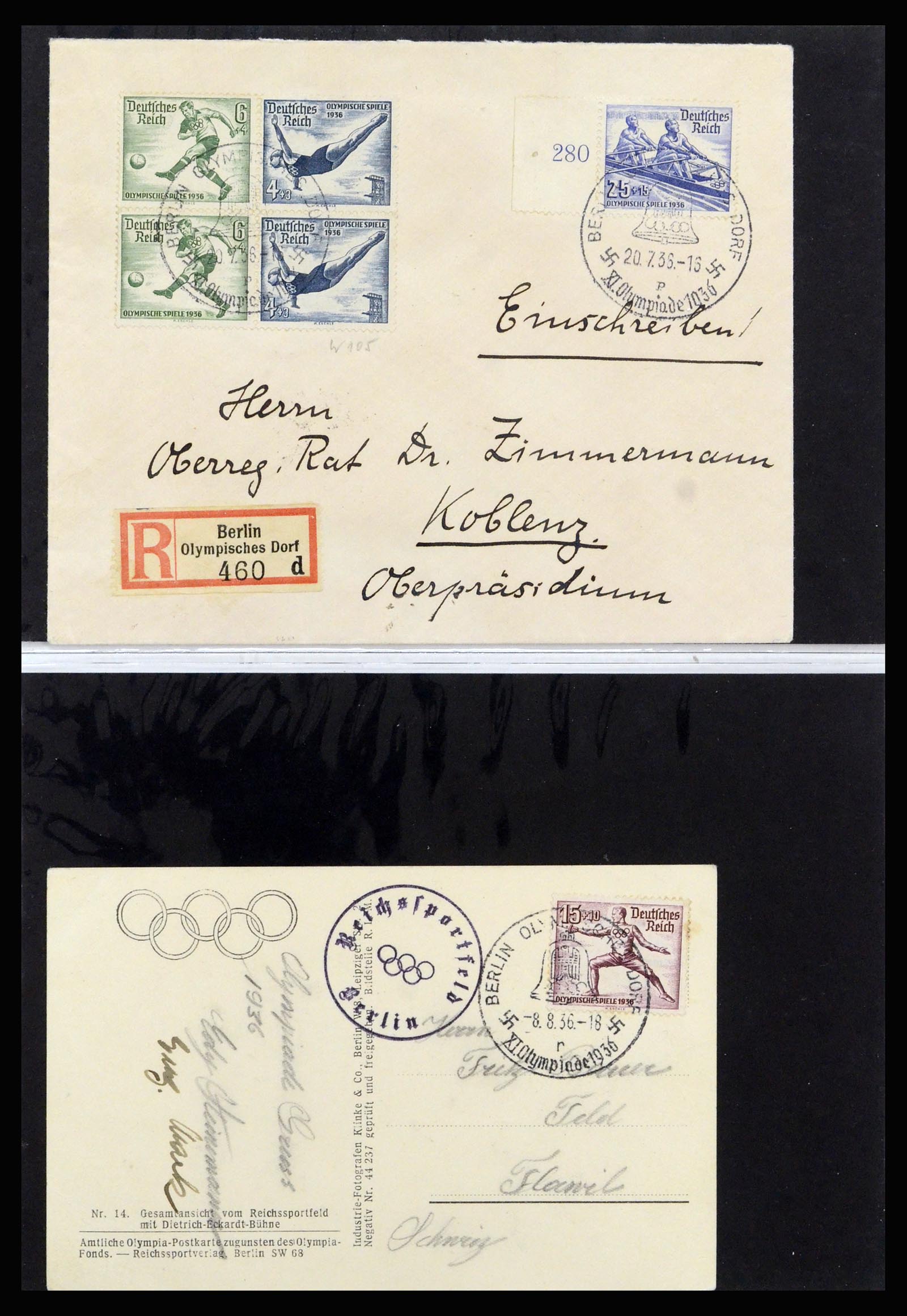 37118 073 - Postzegelverzameling 37118 Olympische Spelen 1936.