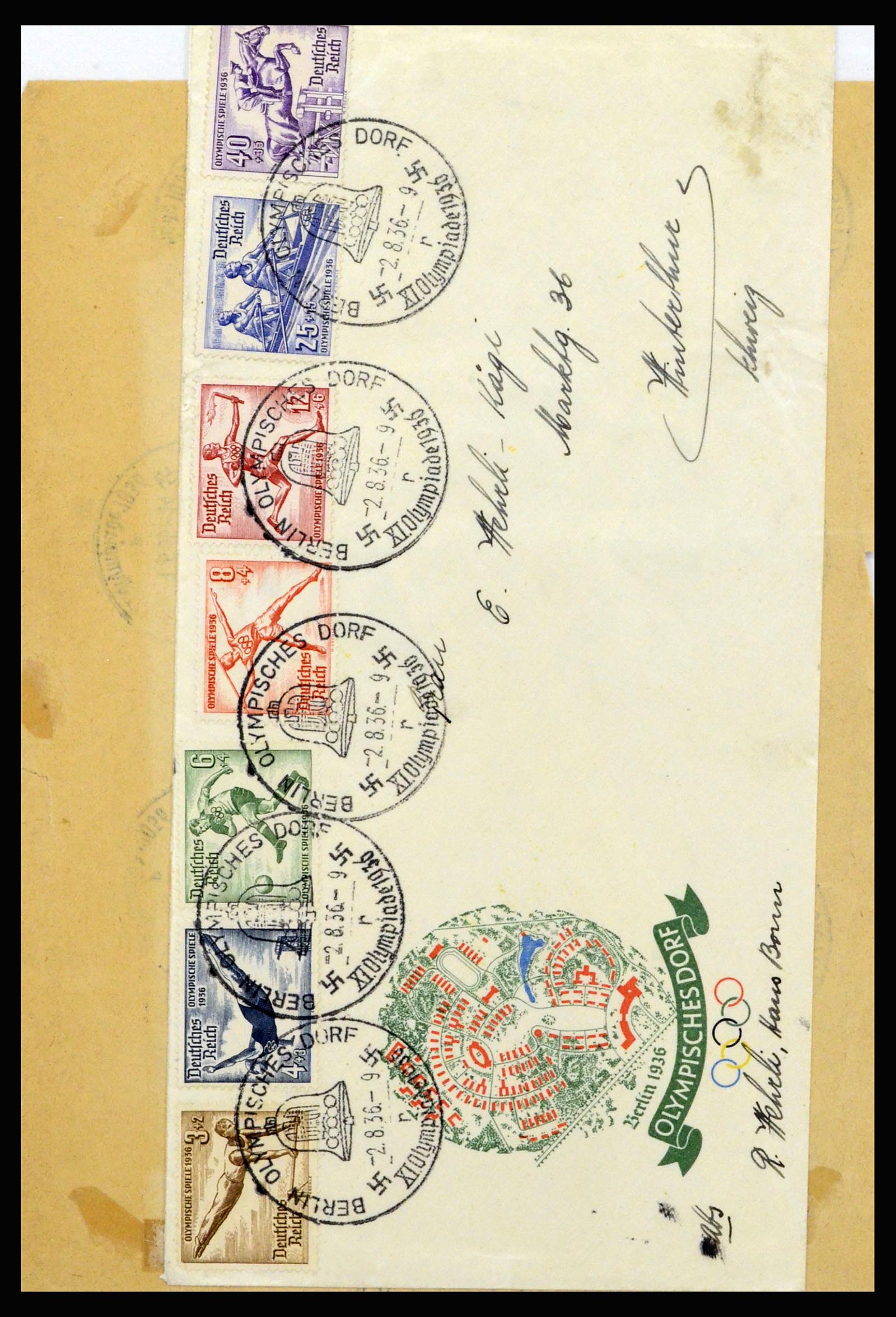 37118 074 - Postzegelverzameling 37118 Olympische Spelen 1936.