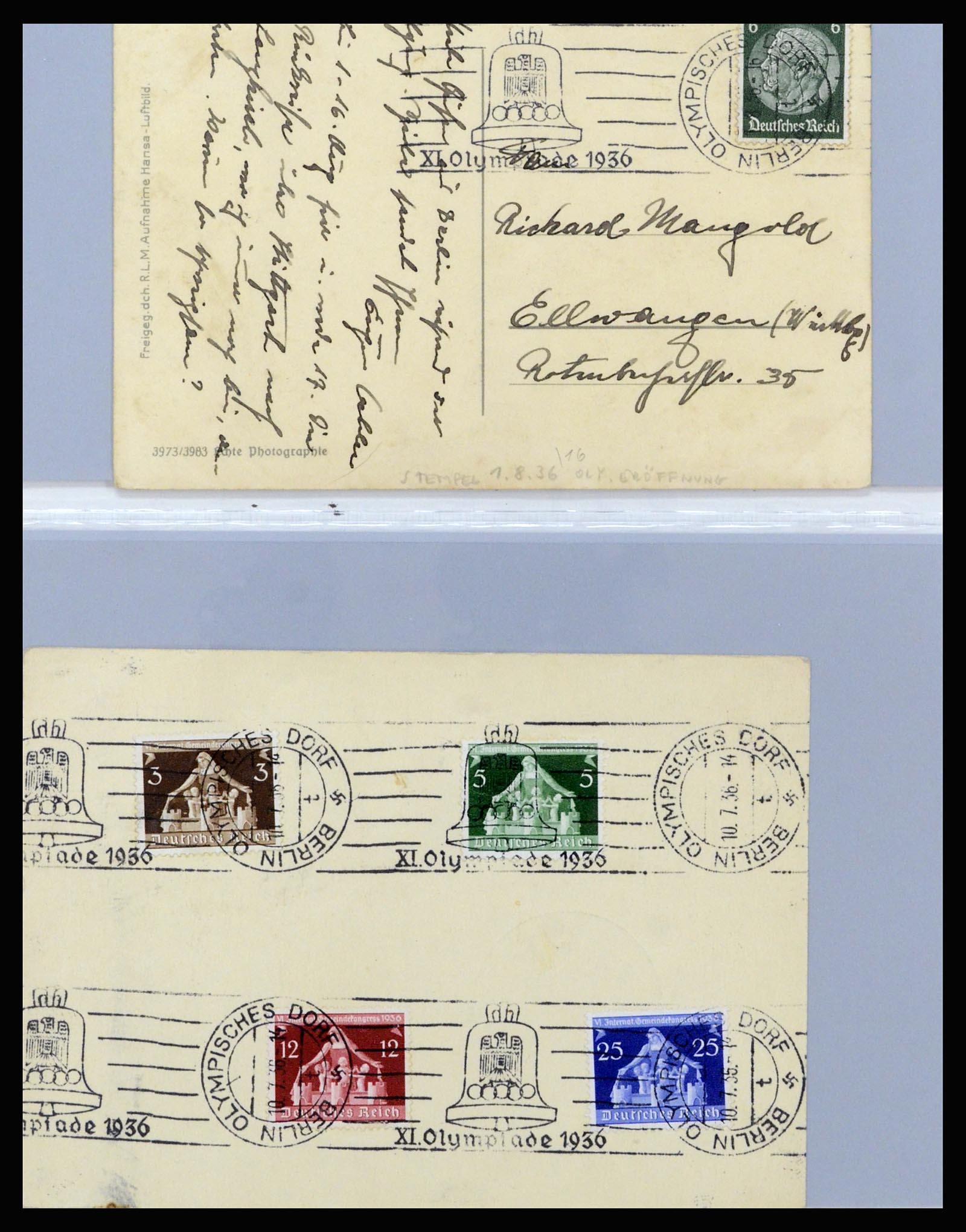 37118 076 - Postzegelverzameling 37118 Olympische Spelen 1936.