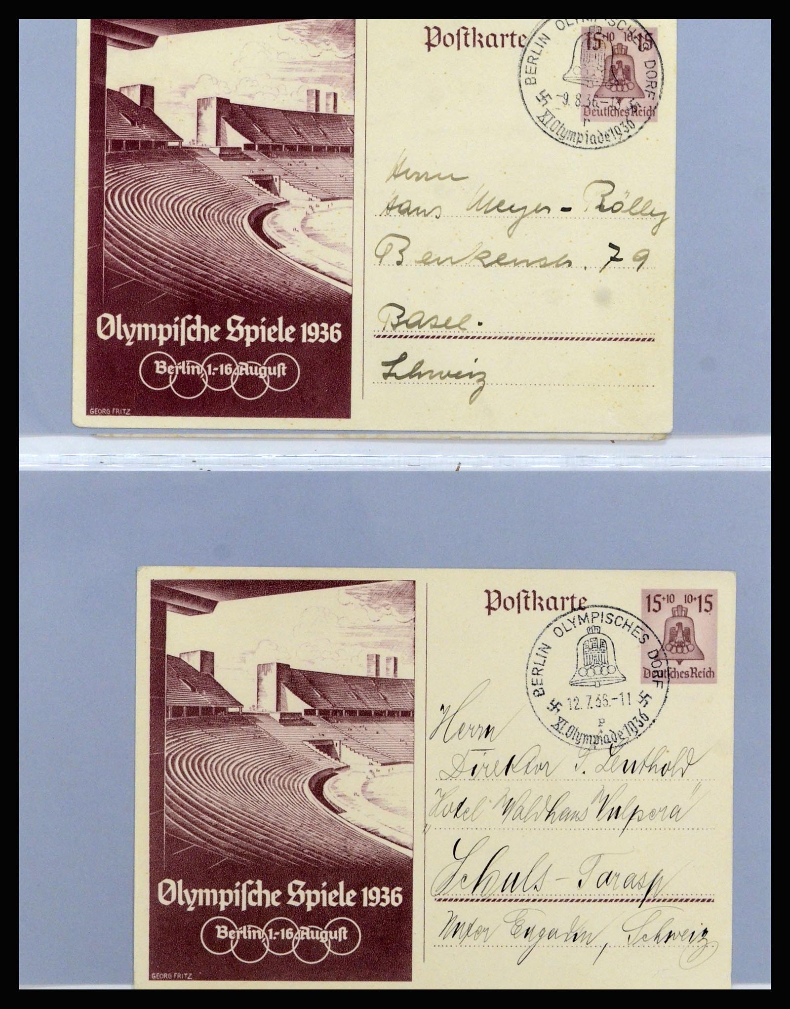 37118 077 - Postzegelverzameling 37118 Olympische Spelen 1936.