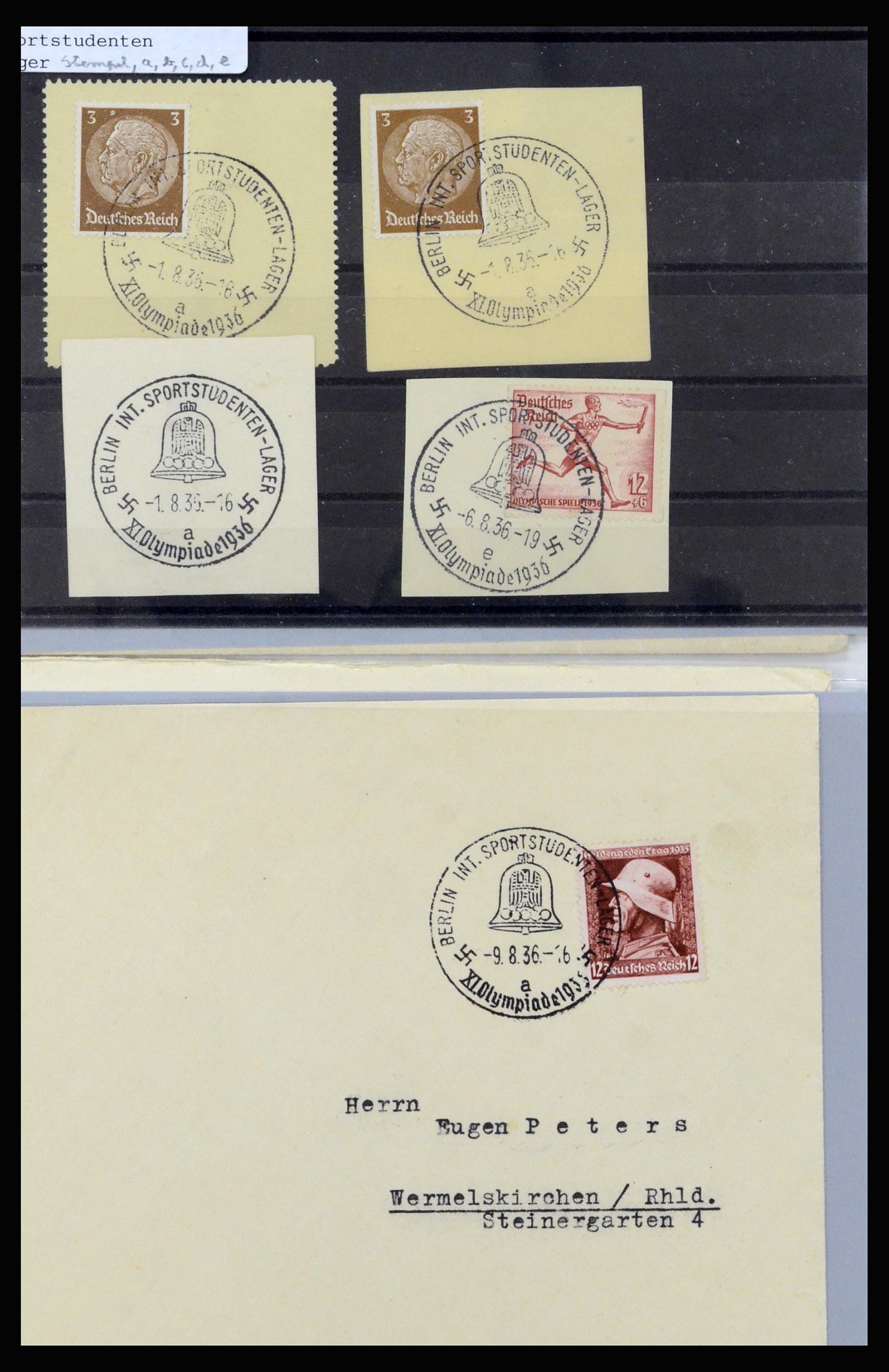 37118 078 - Postzegelverzameling 37118 Olympische Spelen 1936.