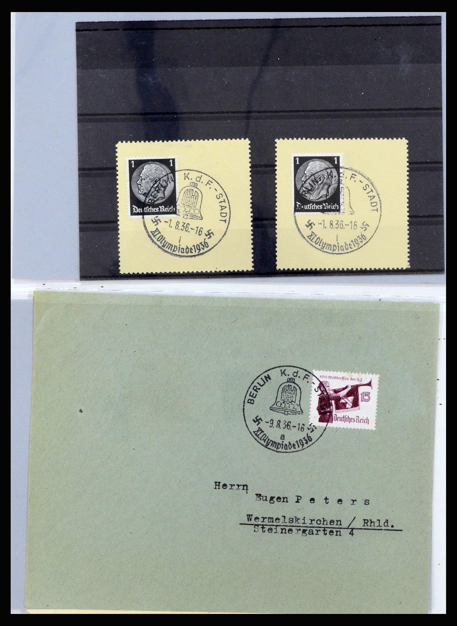 37118 080 - Postzegelverzameling 37118 Olympische Spelen 1936.