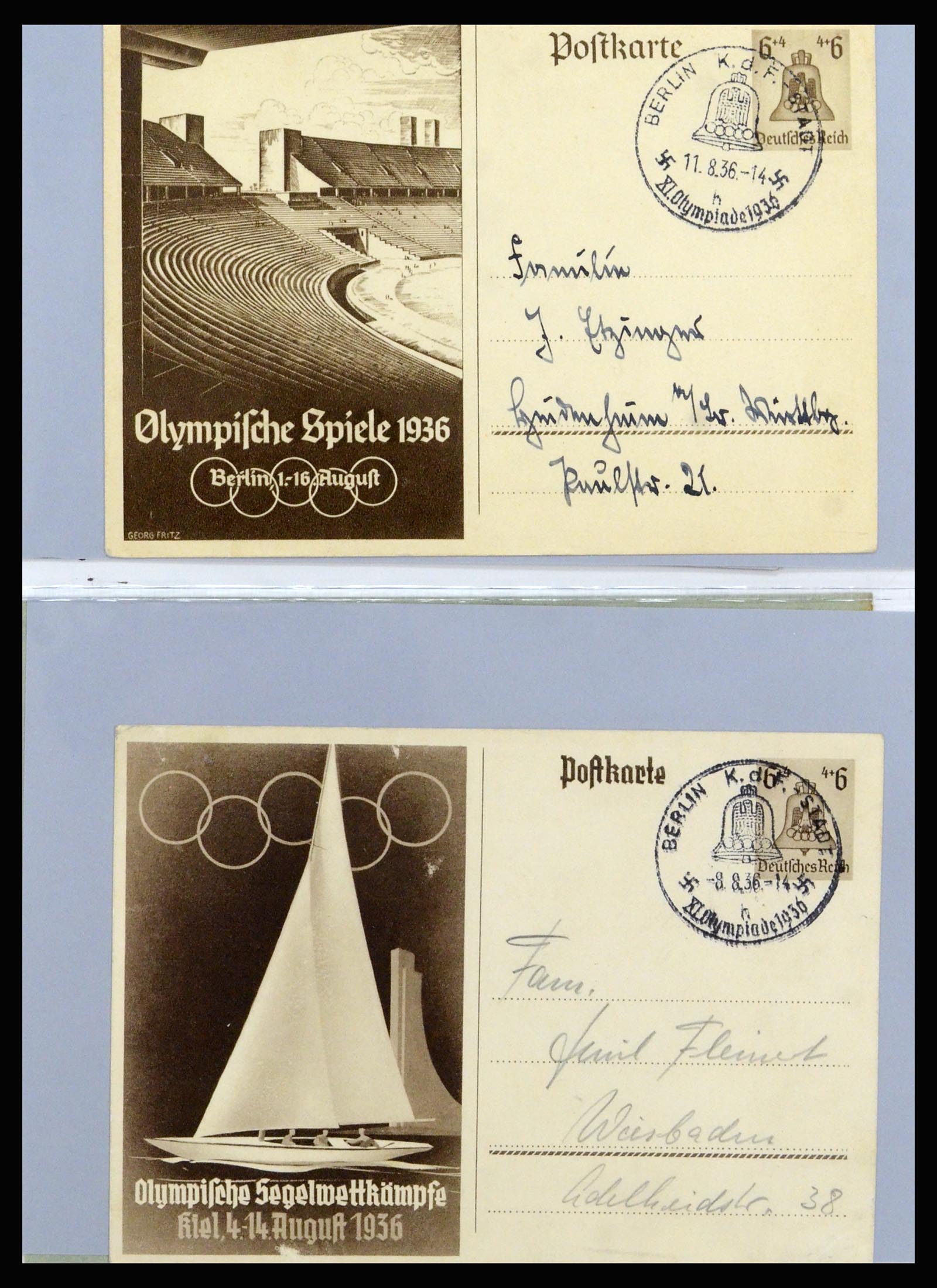 37118 081 - Postzegelverzameling 37118 Olympische Spelen 1936.