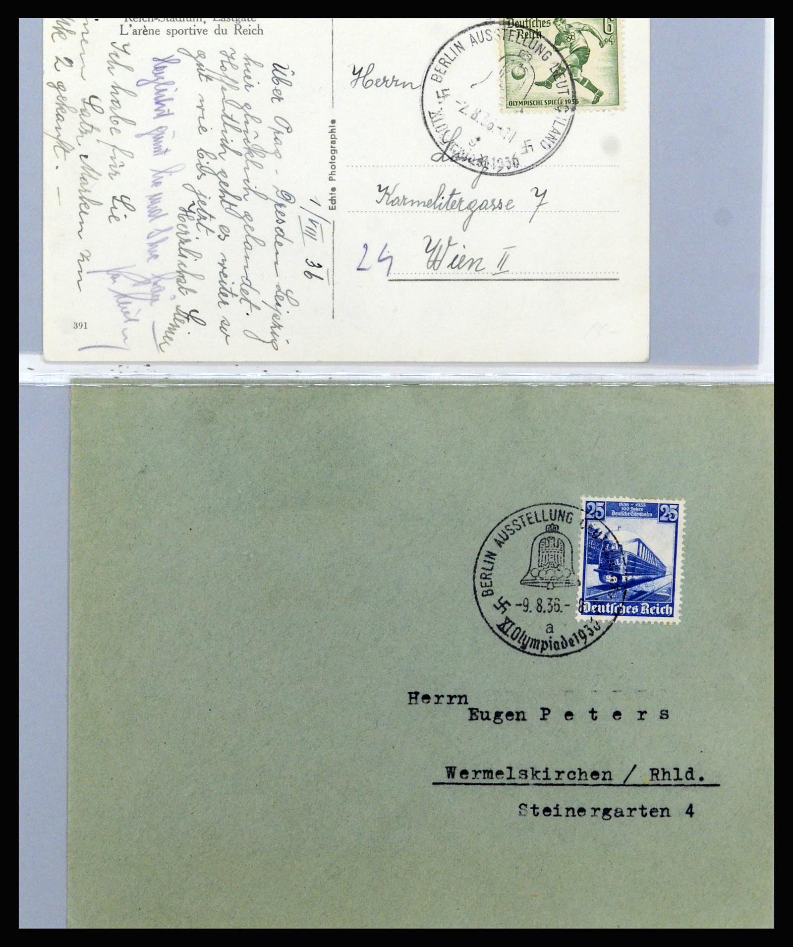 37118 083 - Postzegelverzameling 37118 Olympische Spelen 1936.