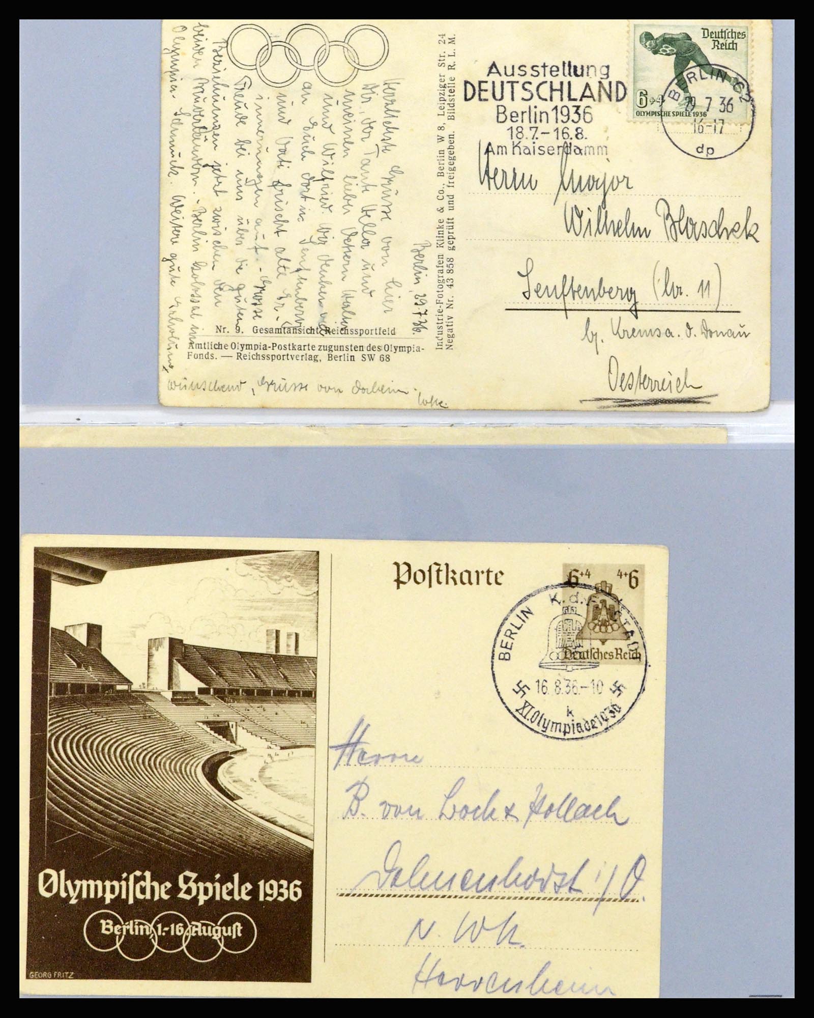 37118 086 - Postzegelverzameling 37118 Olympische Spelen 1936.