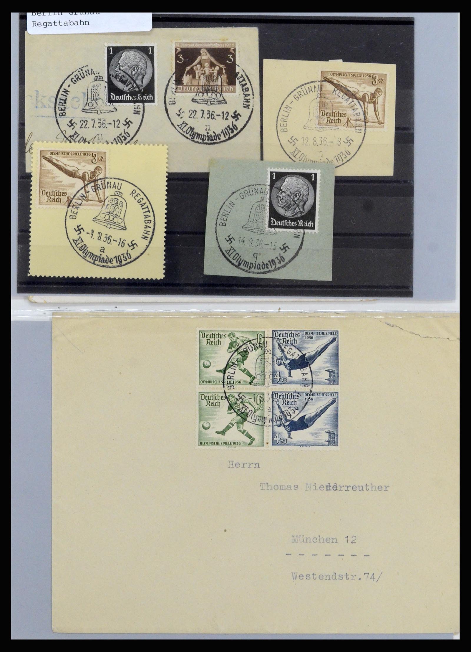 37118 087 - Postzegelverzameling 37118 Olympische Spelen 1936.