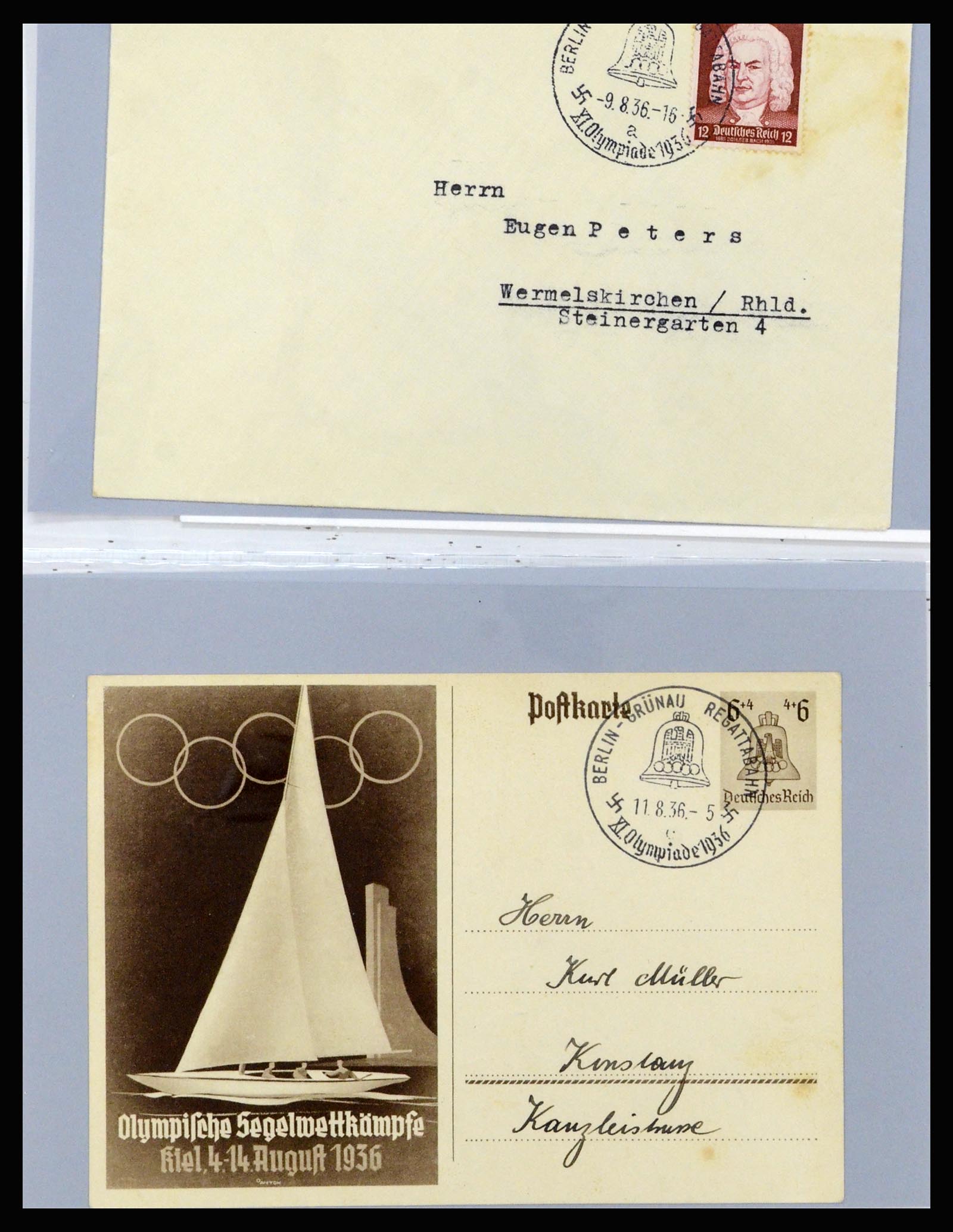 37118 088 - Postzegelverzameling 37118 Olympische Spelen 1936.