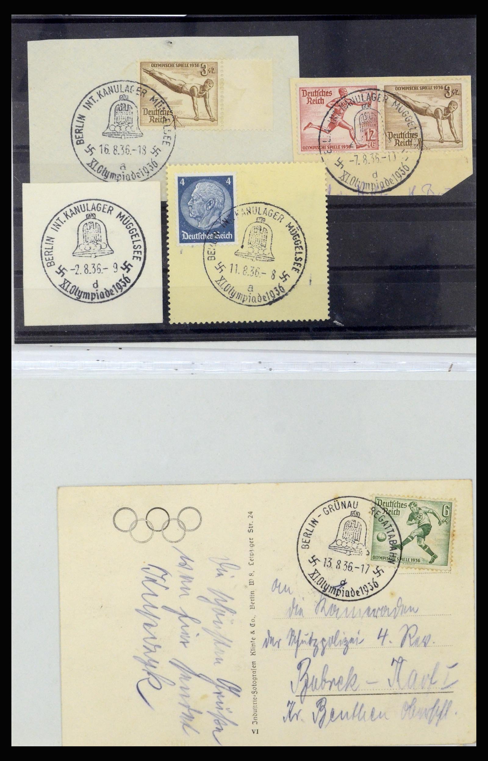 37118 090 - Postzegelverzameling 37118 Olympische Spelen 1936.