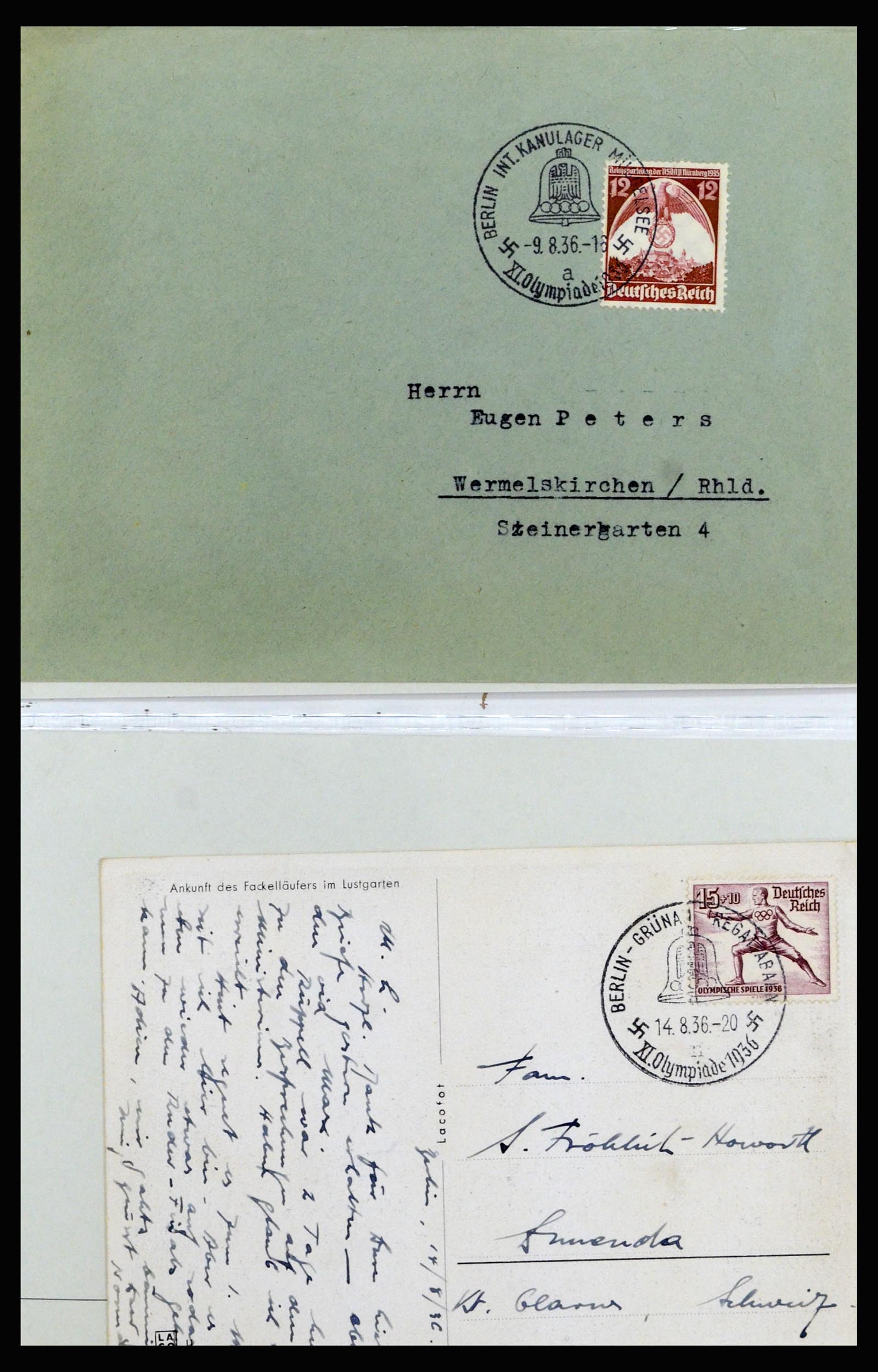 37118 091 - Postzegelverzameling 37118 Olympische Spelen 1936.