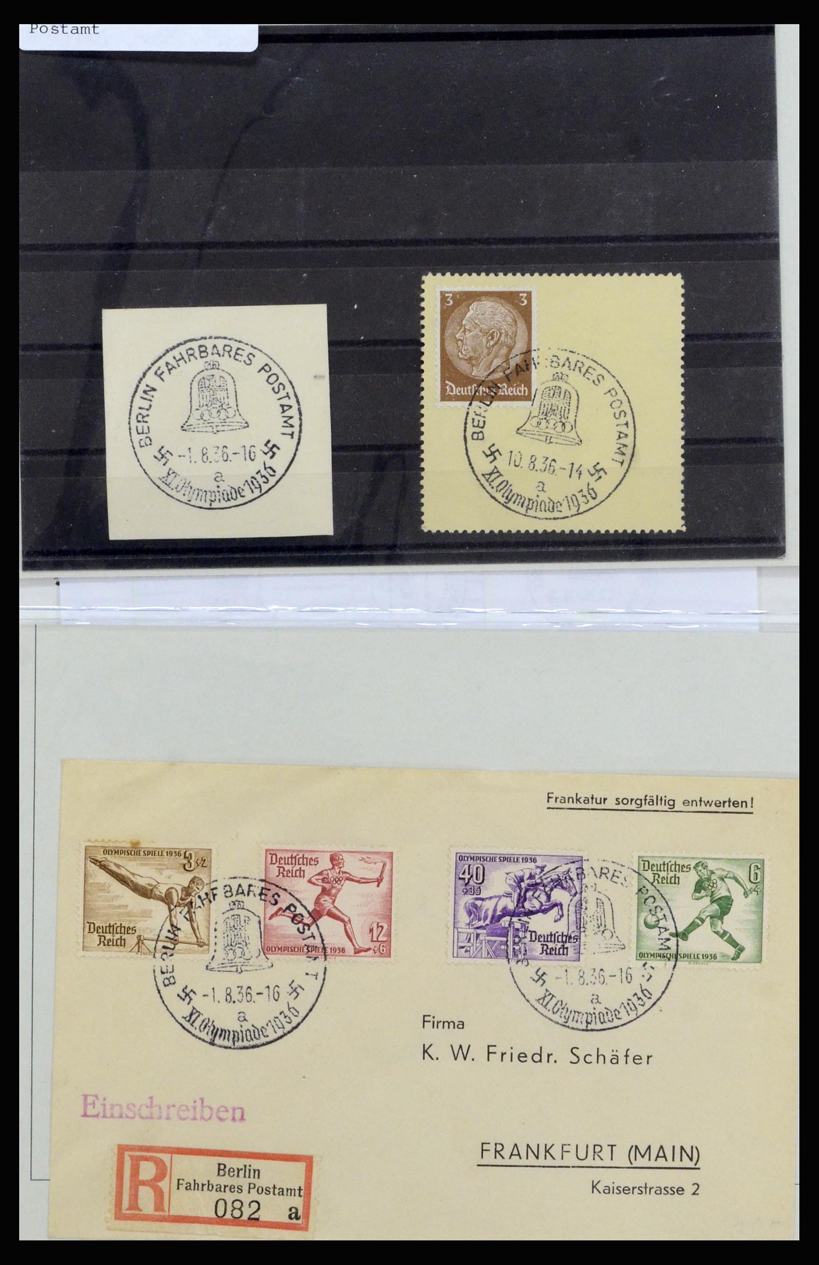 37118 092 - Postzegelverzameling 37118 Olympische Spelen 1936.