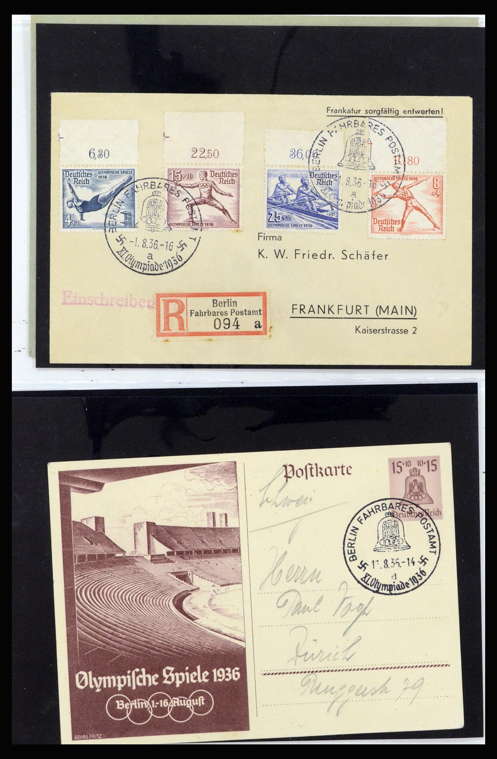 37118 093 - Postzegelverzameling 37118 Olympische Spelen 1936.