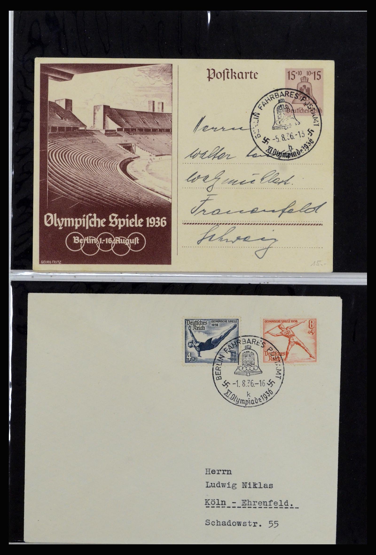 37118 098 - Postzegelverzameling 37118 Olympische Spelen 1936.