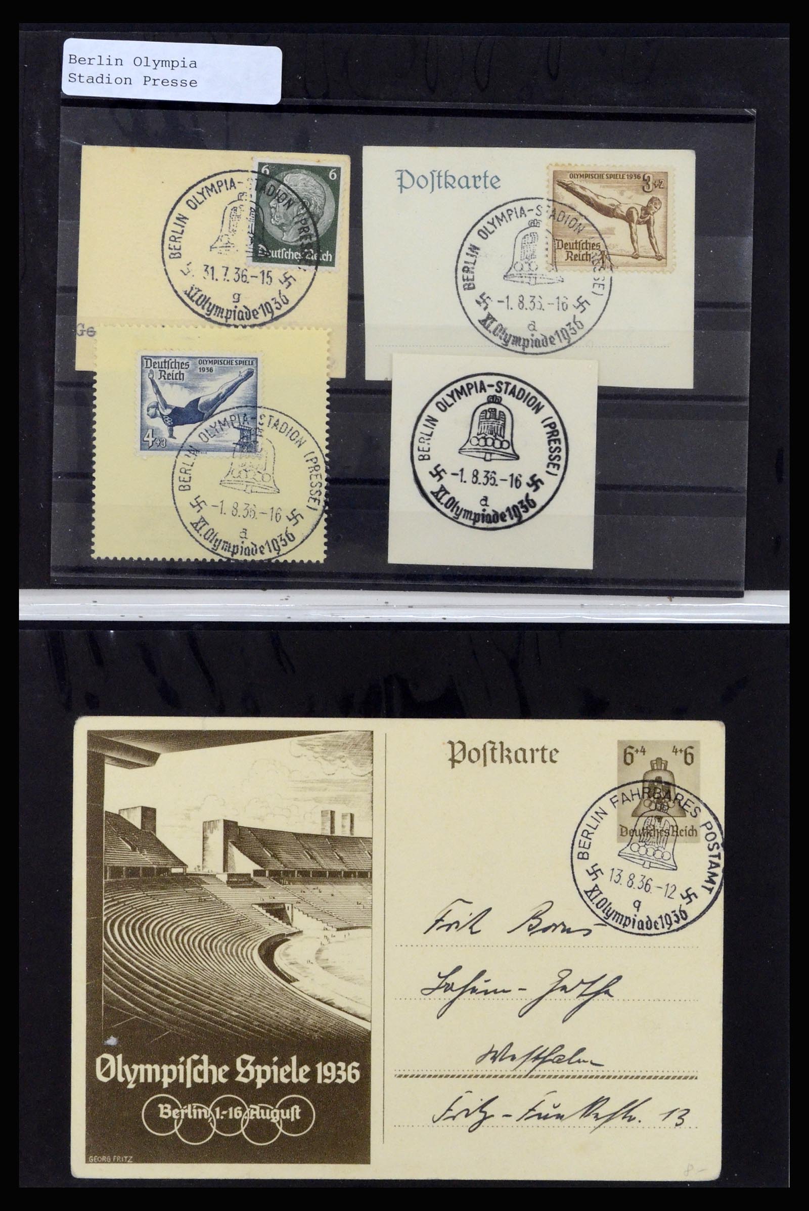 37118 099 - Postzegelverzameling 37118 Olympische Spelen 1936.