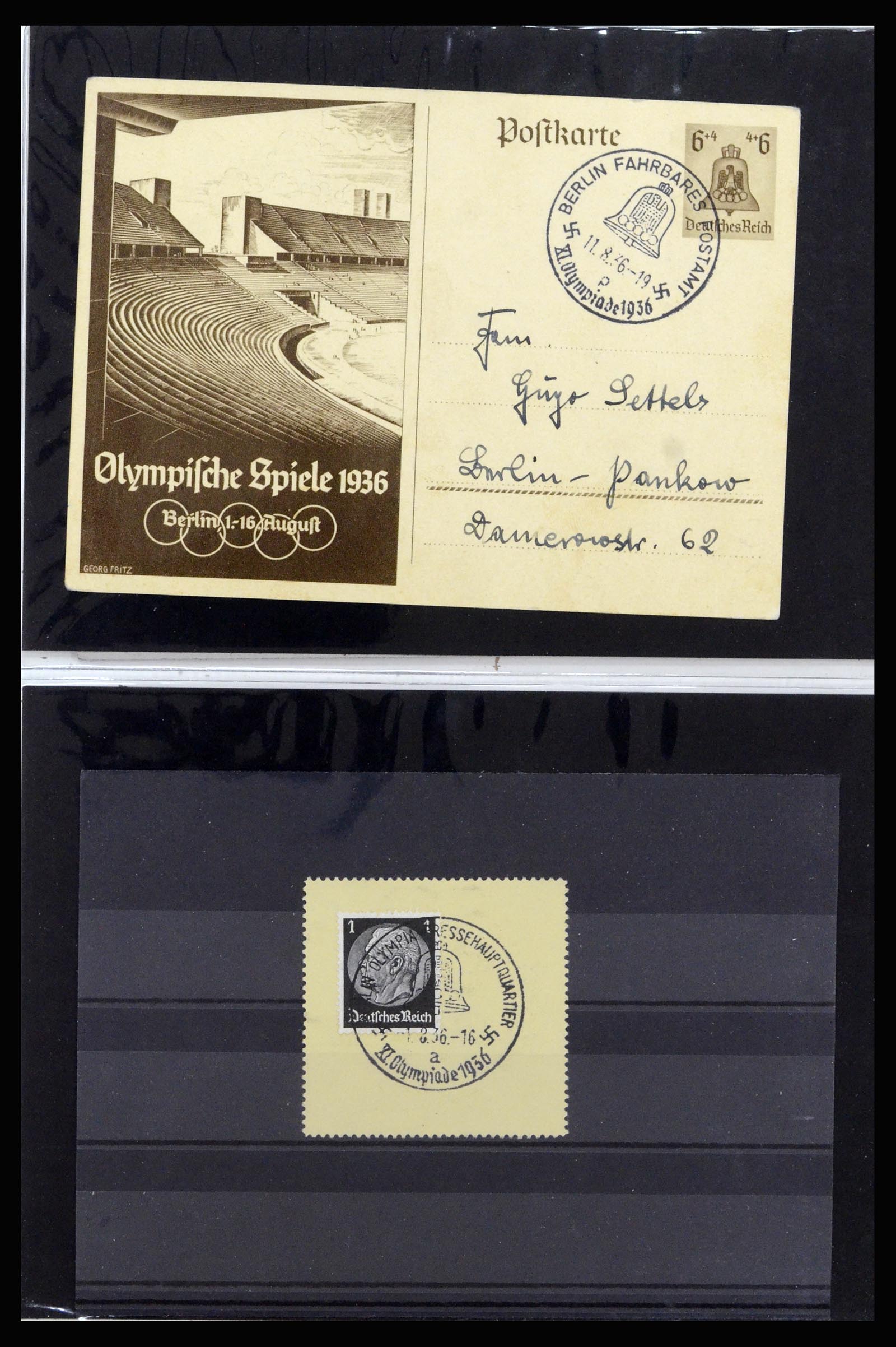 37118 100 - Postzegelverzameling 37118 Olympische Spelen 1936.