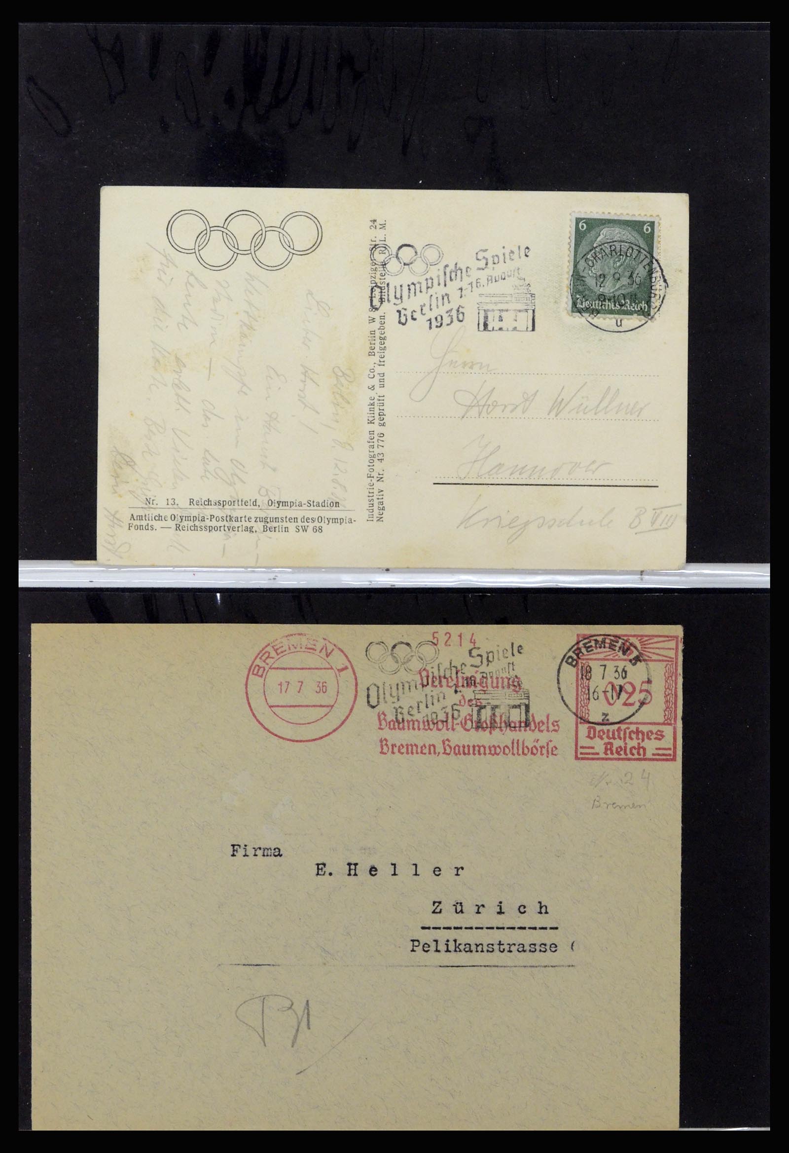 37118 107 - Postzegelverzameling 37118 Olympische Spelen 1936.