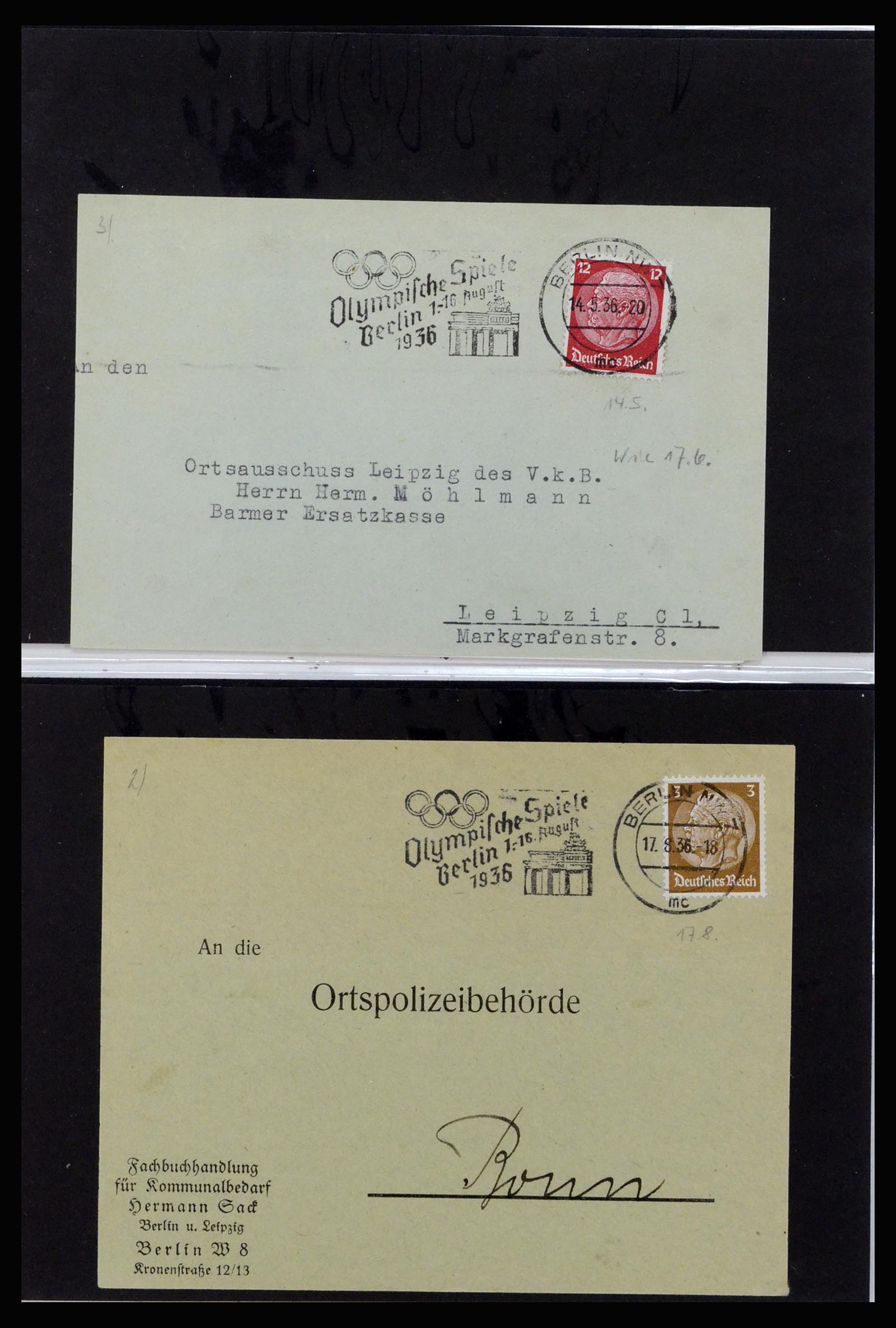 37118 111 - Postzegelverzameling 37118 Olympische Spelen 1936.