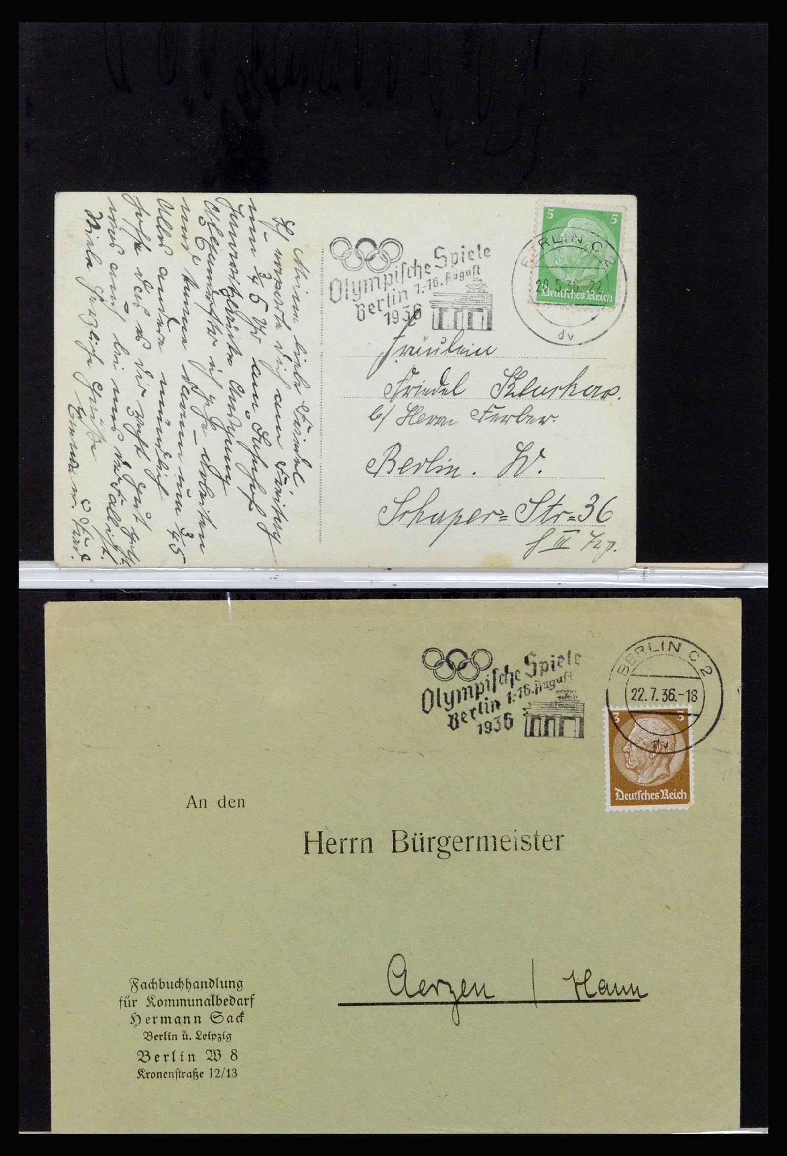 37118 113 - Postzegelverzameling 37118 Olympische Spelen 1936.