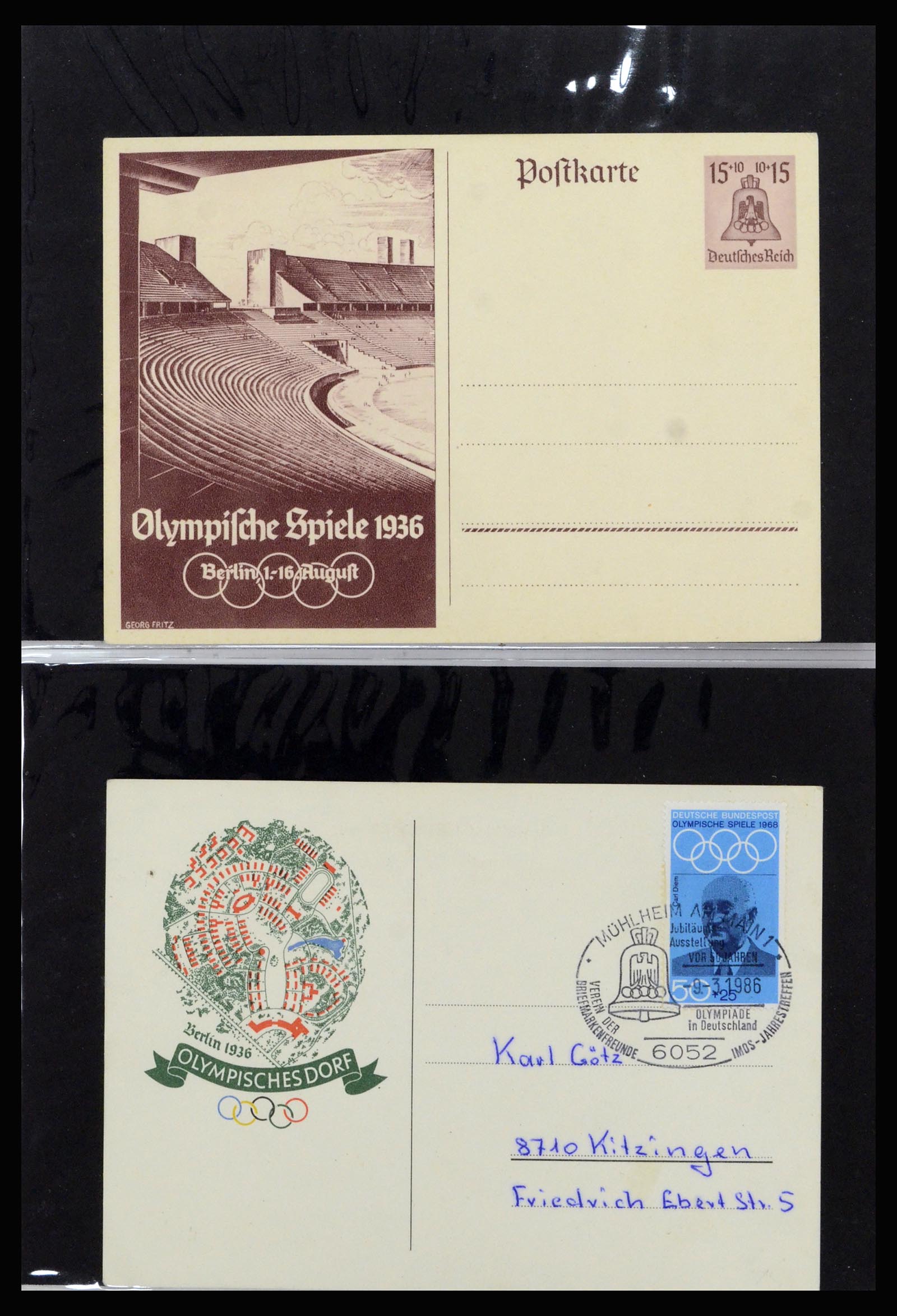 37118 120 - Postzegelverzameling 37118 Olympische Spelen 1936.