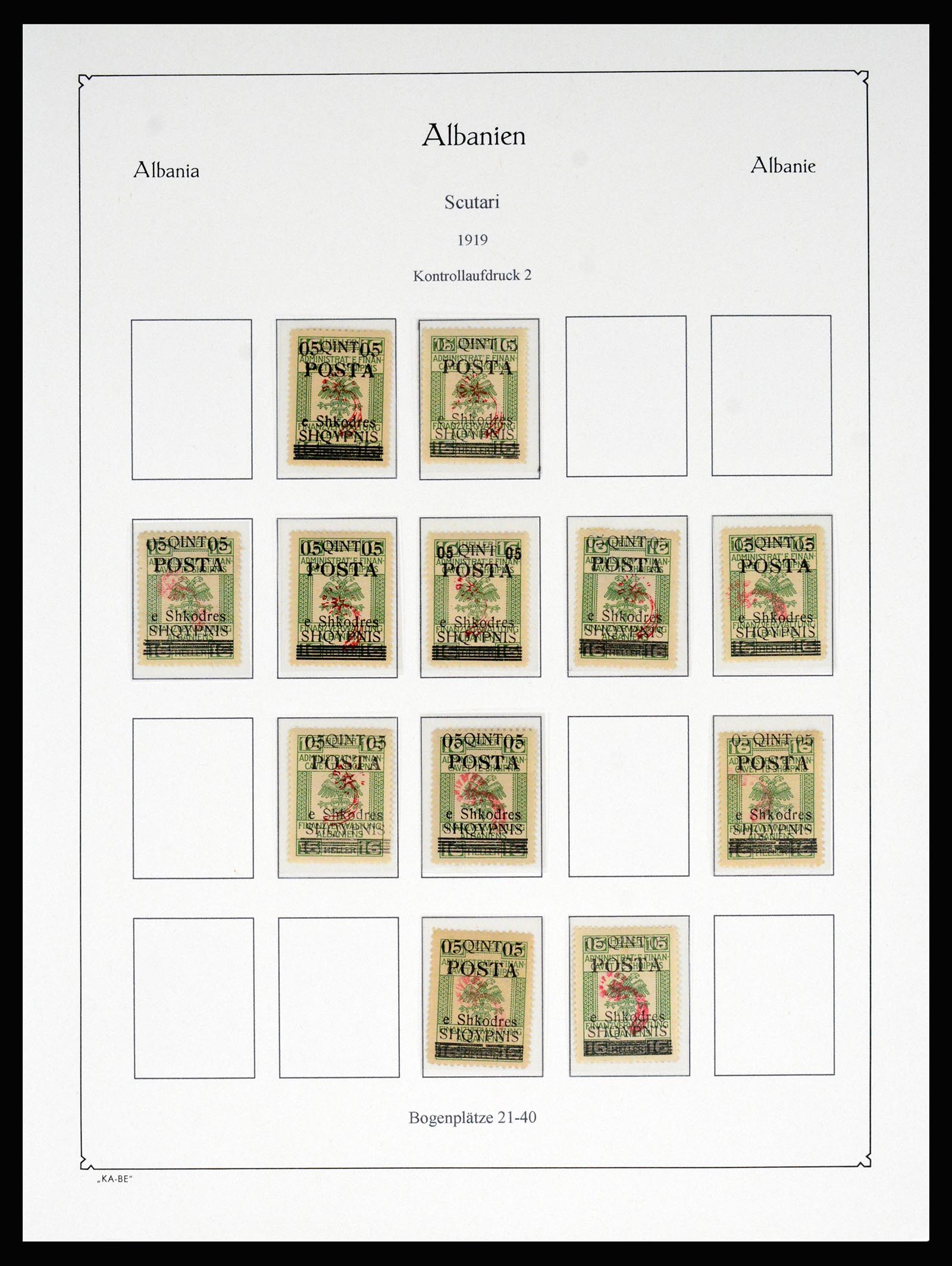 37121 004 - Postzegelverzameling 37121 Albanië 1919-1920.