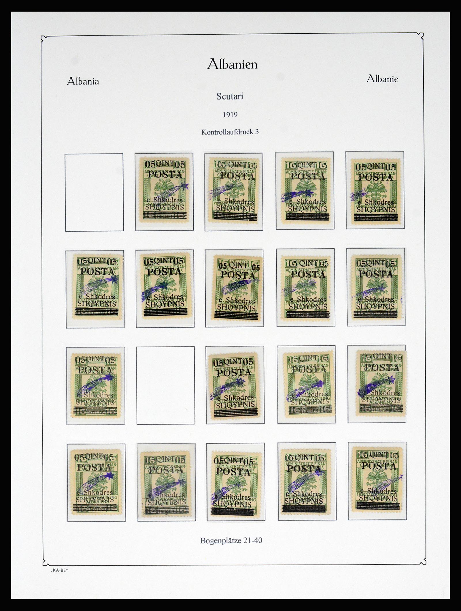 37121 020 - Postzegelverzameling 37121 Albanië 1919-1920.