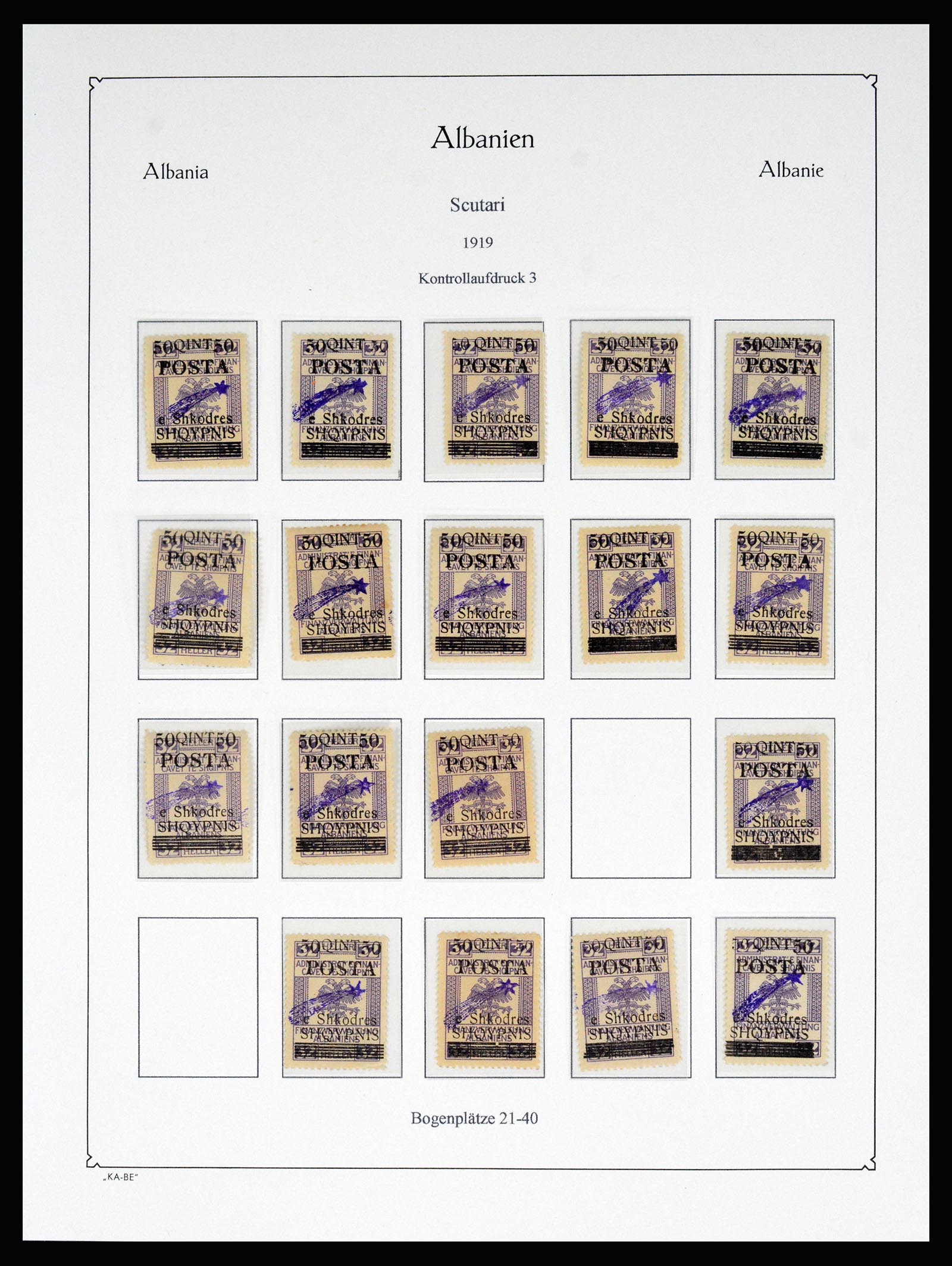 37121 026 - Postzegelverzameling 37121 Albanië 1919-1920.