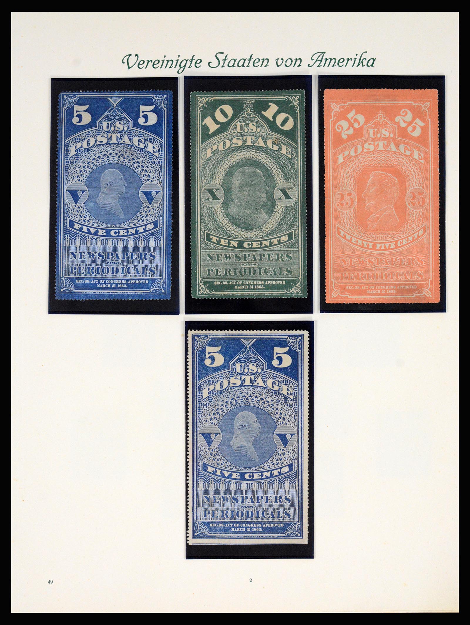 37125 002 - Postzegelverzameling 37125 USA supercollectie 1847-1963.