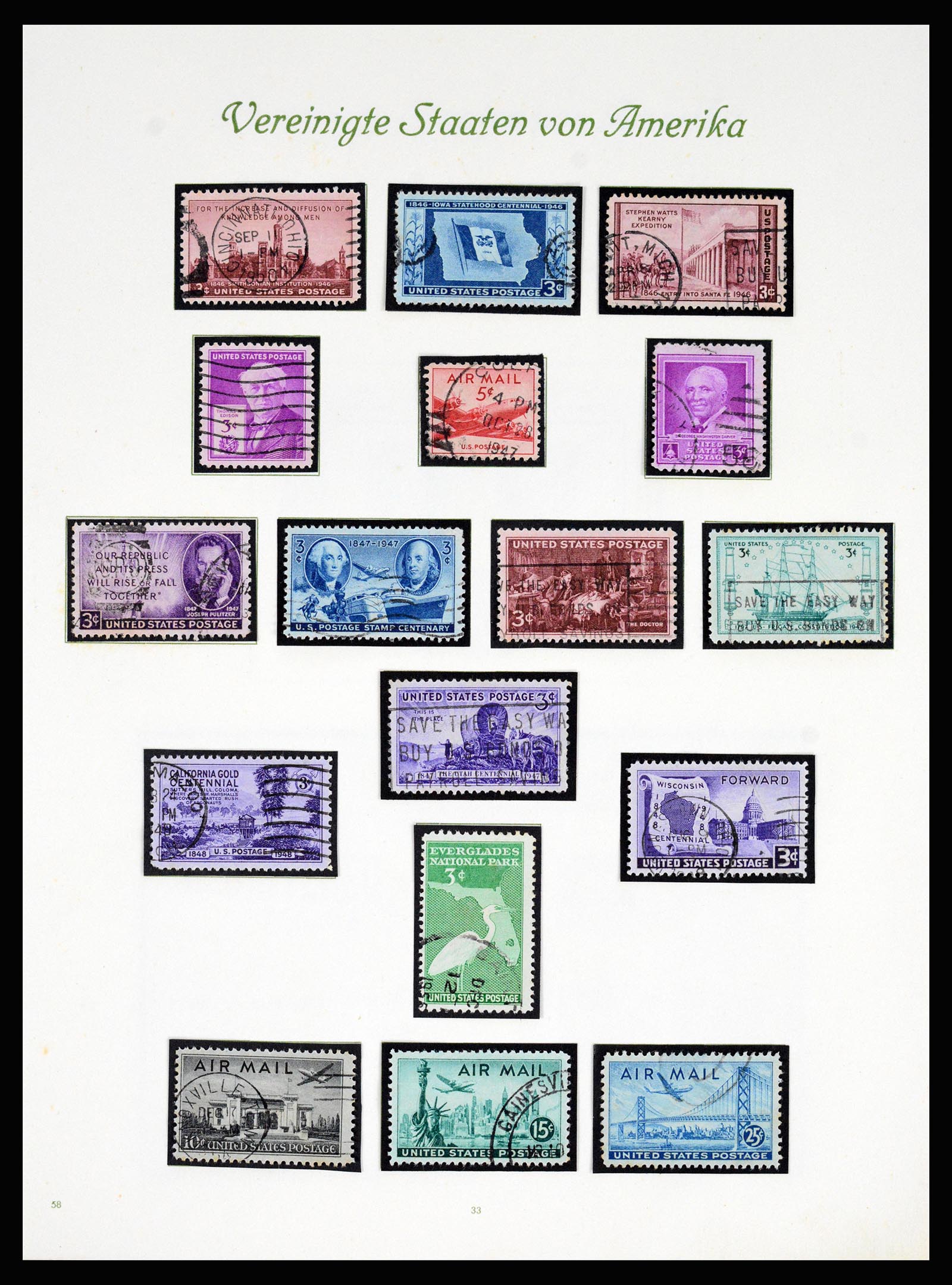 37125 034 - Postzegelverzameling 37125 USA supercollectie 1847-1963.