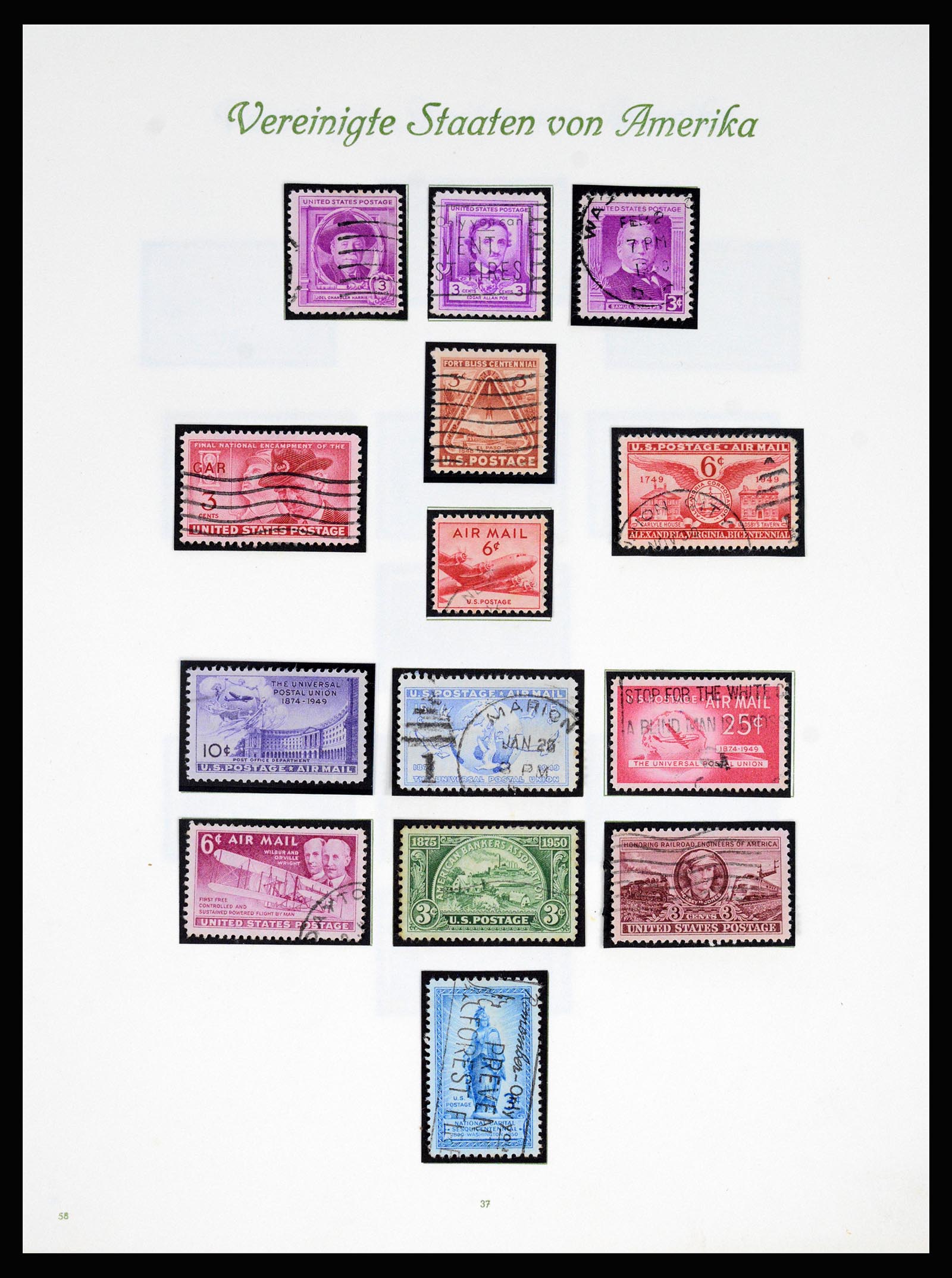37125 038 - Postzegelverzameling 37125 USA supercollectie 1847-1963.