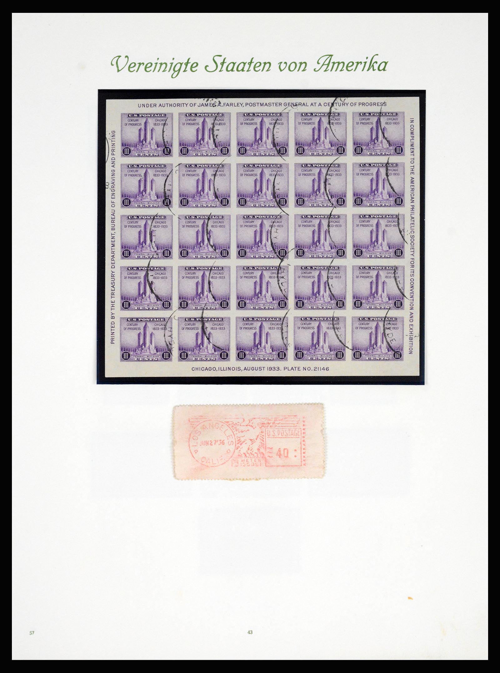 37125 044 - Postzegelverzameling 37125 USA supercollectie 1847-1963.