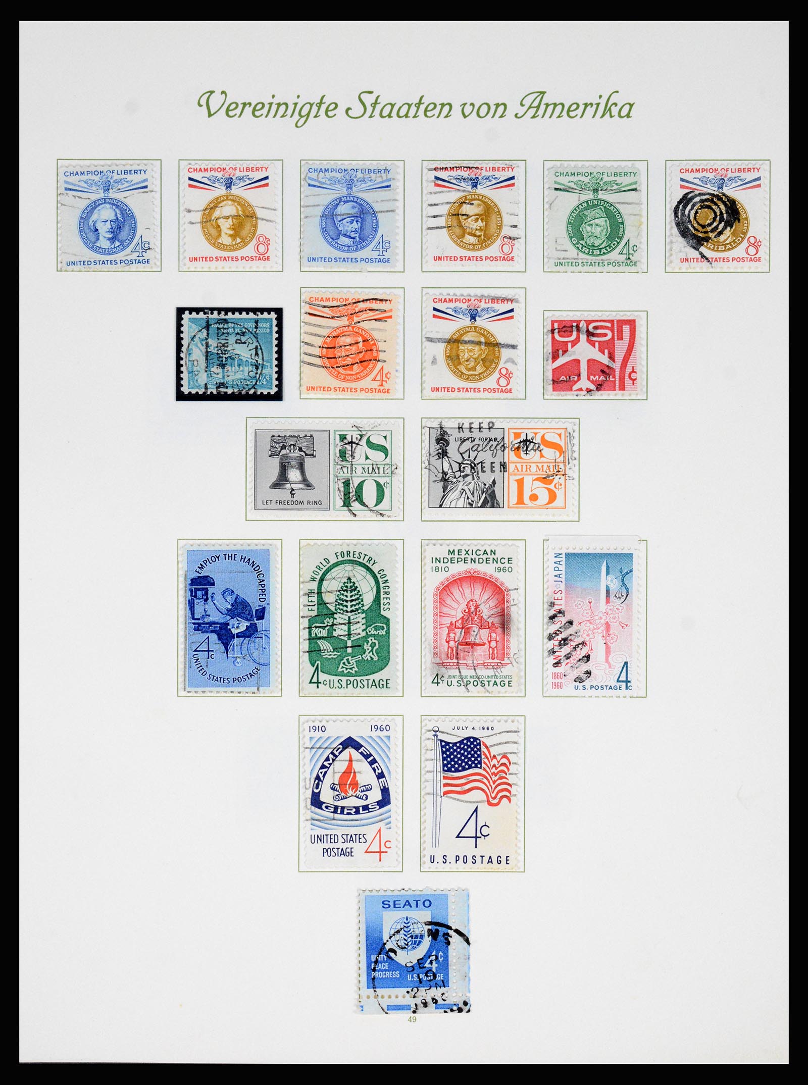 37125 051 - Postzegelverzameling 37125 USA supercollectie 1847-1963.