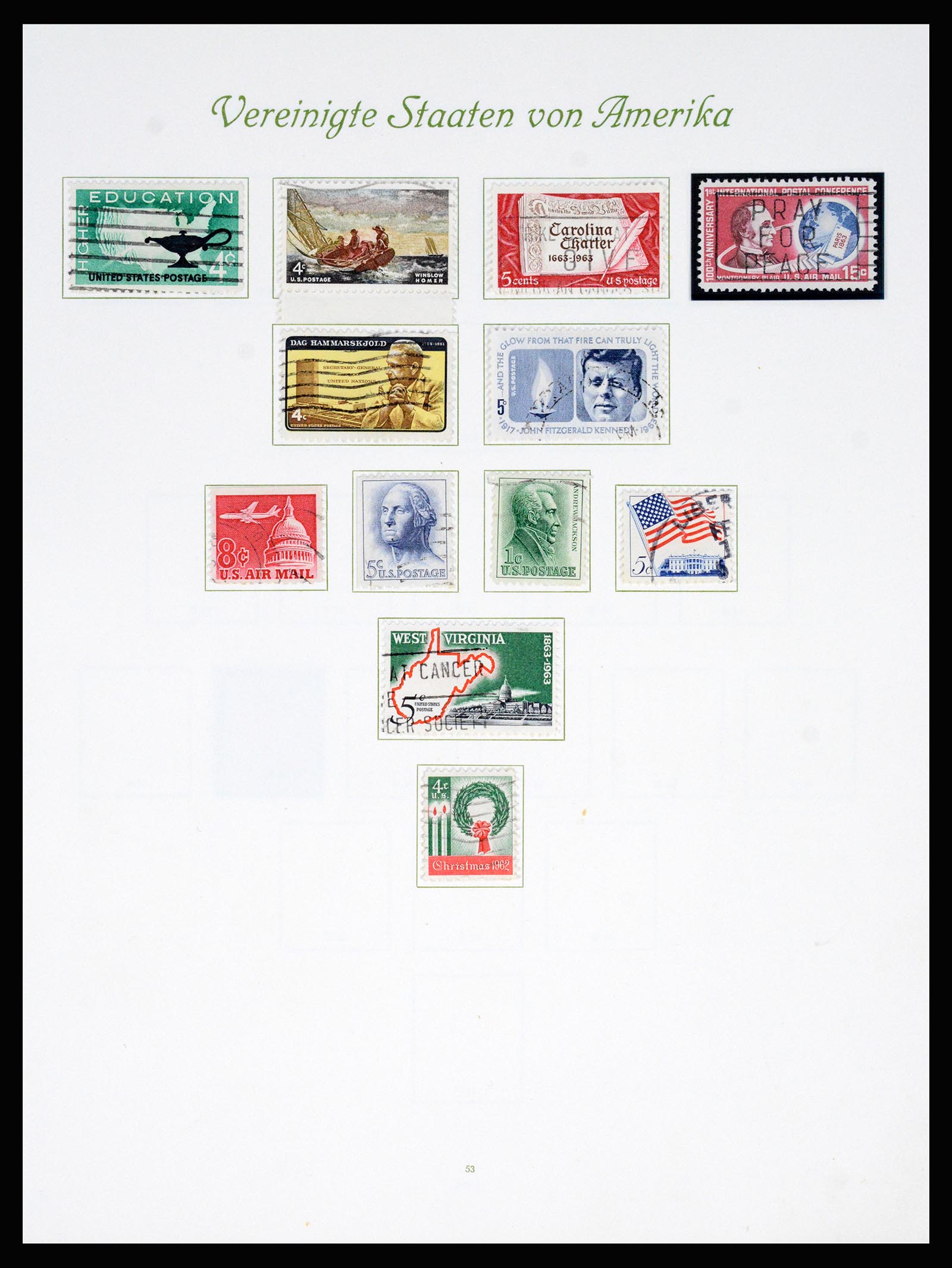 37125 055 - Postzegelverzameling 37125 USA supercollectie 1847-1963.