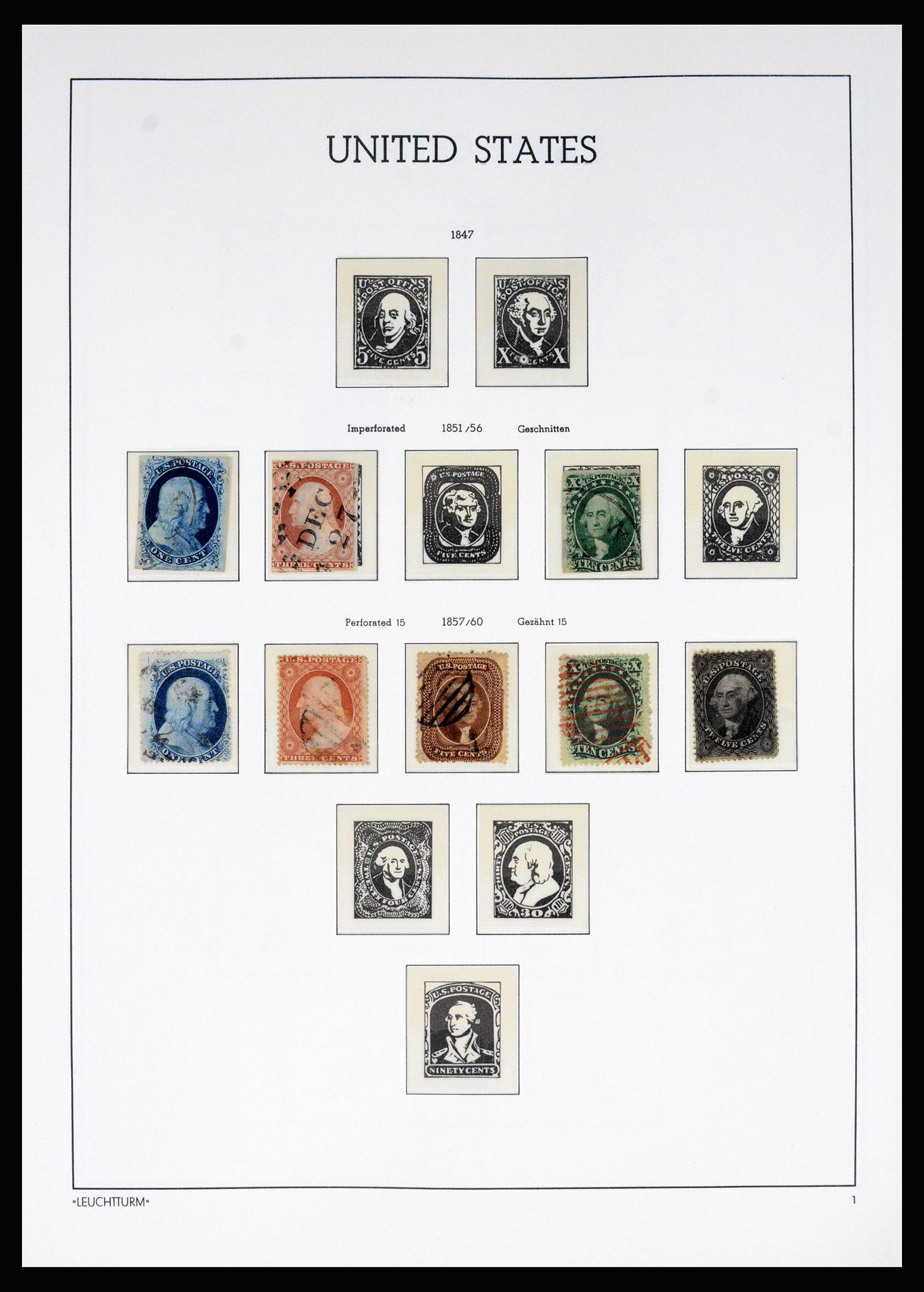 37129 001 - Postzegelverzameling 37129 USA 1851-1990.