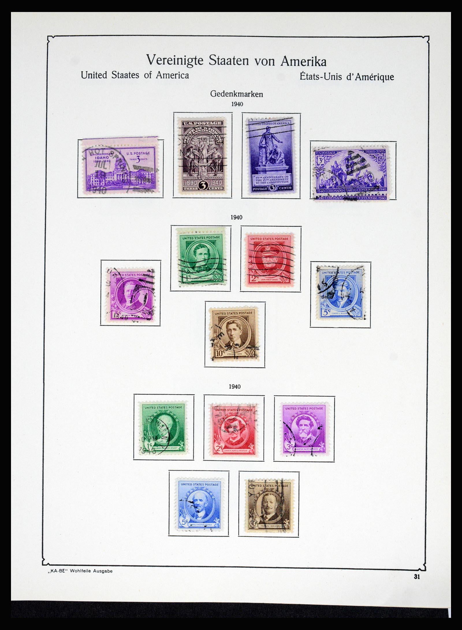 37132 042 - Postzegelverzameling 37132 USA 1851-1990.