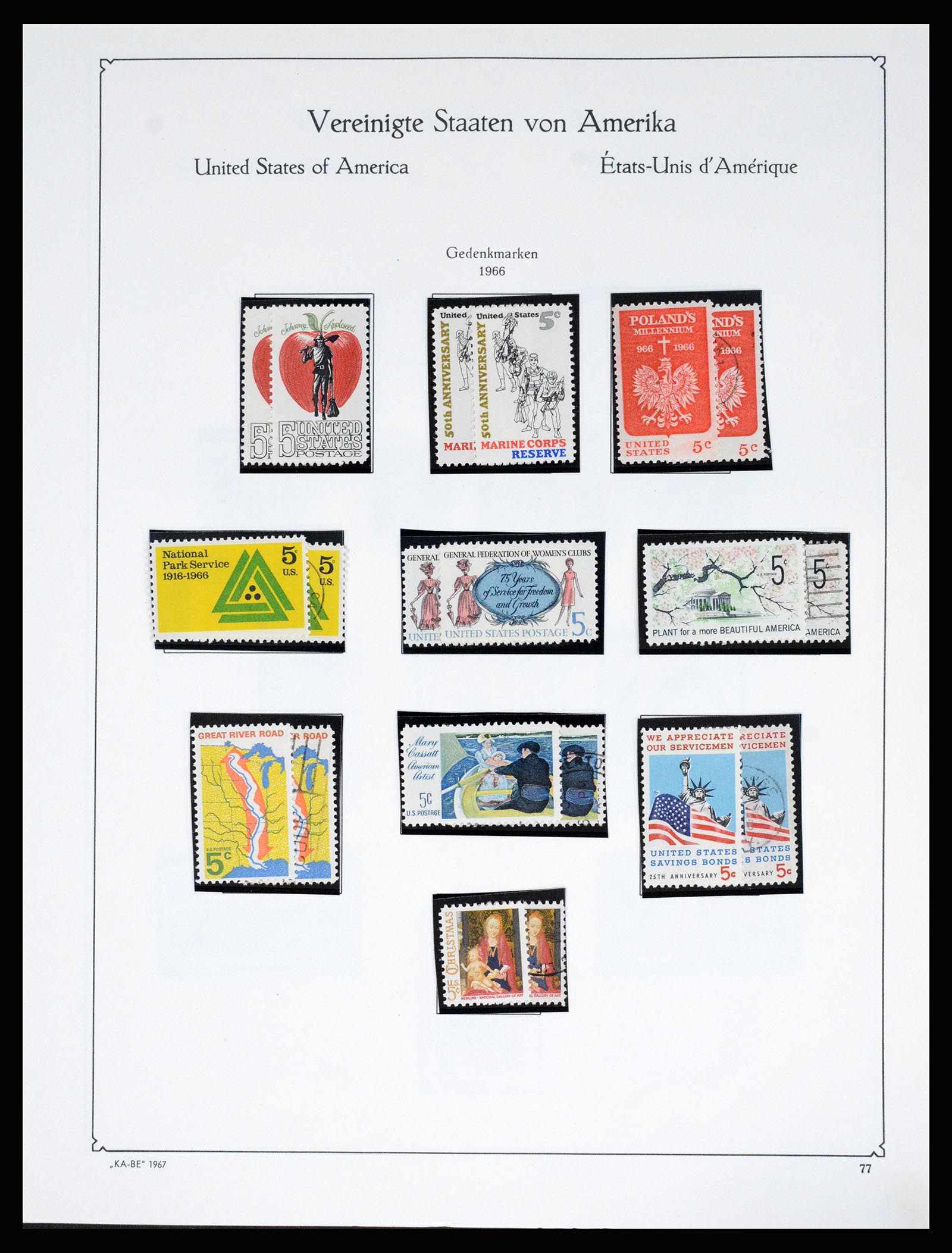 37132 096 - Postzegelverzameling 37132 USA 1851-1990.