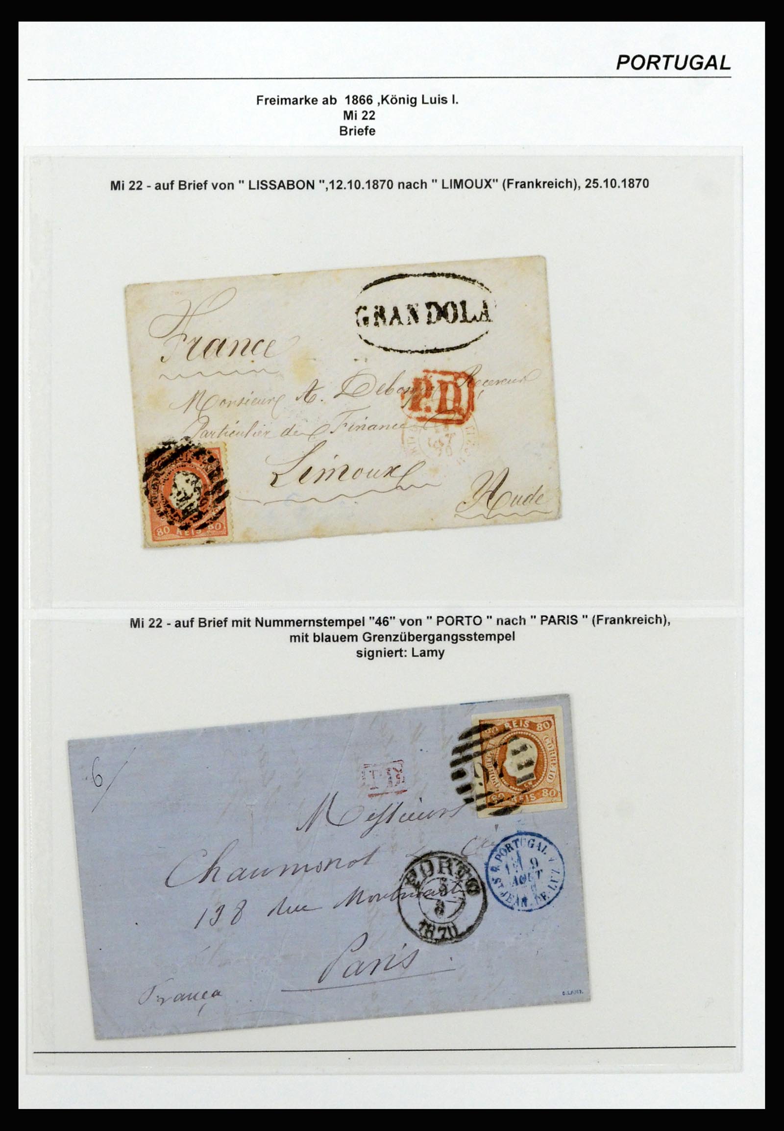 37133 023 - Postzegelverzameling 37133 Portugal 1853-1893.