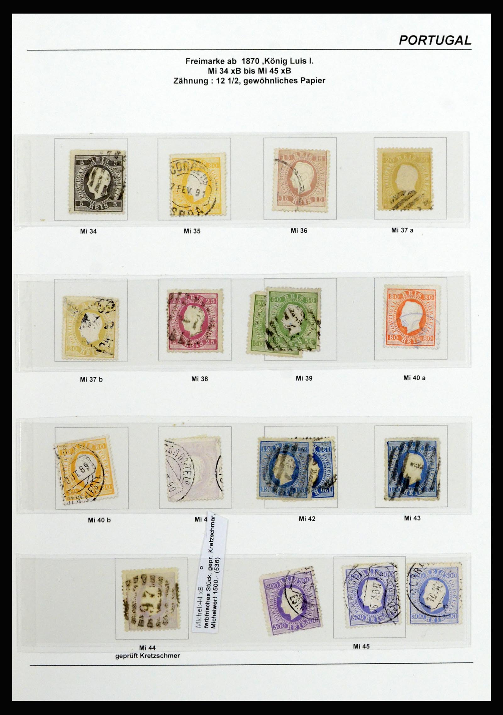 37133 028 - Postzegelverzameling 37133 Portugal 1853-1893.