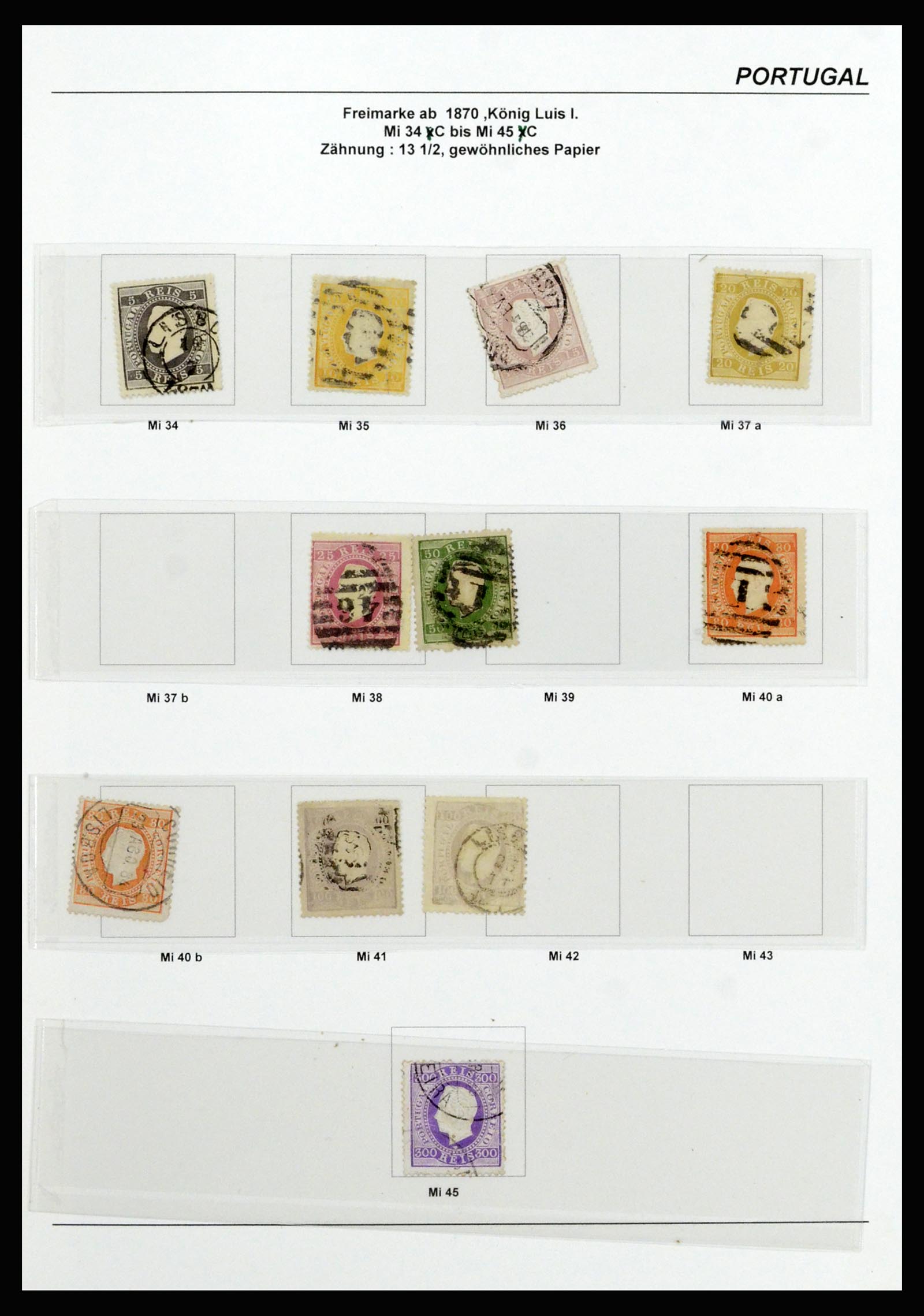 37133 030 - Postzegelverzameling 37133 Portugal 1853-1893.