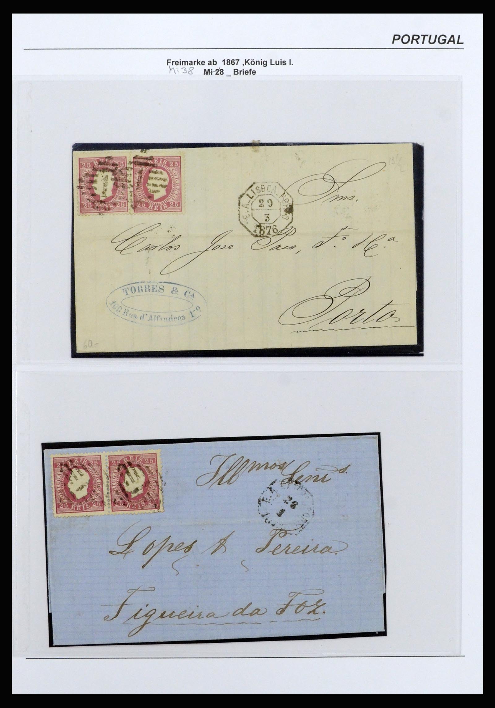 37133 035 - Postzegelverzameling 37133 Portugal 1853-1893.