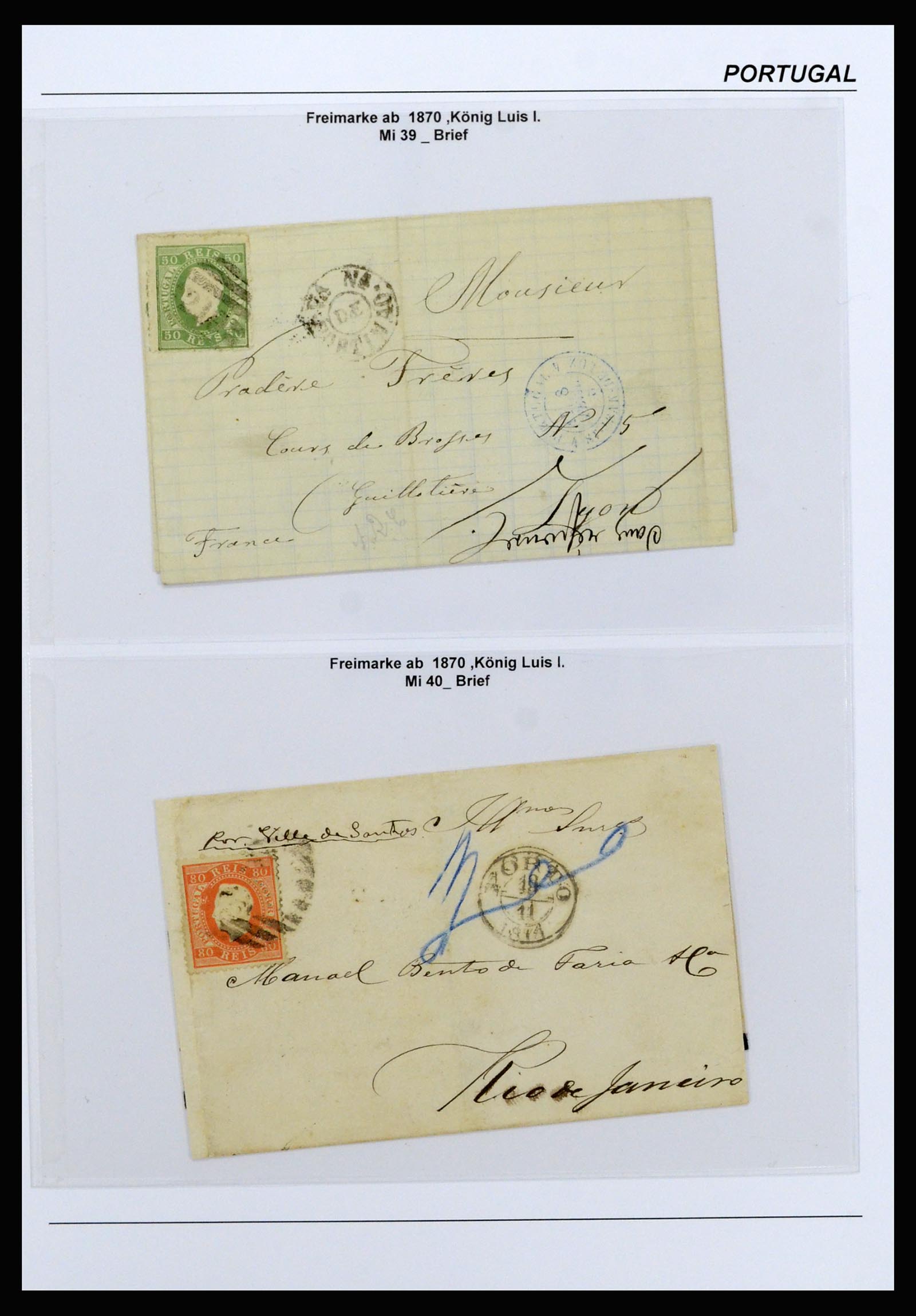 37133 036 - Postzegelverzameling 37133 Portugal 1853-1893.