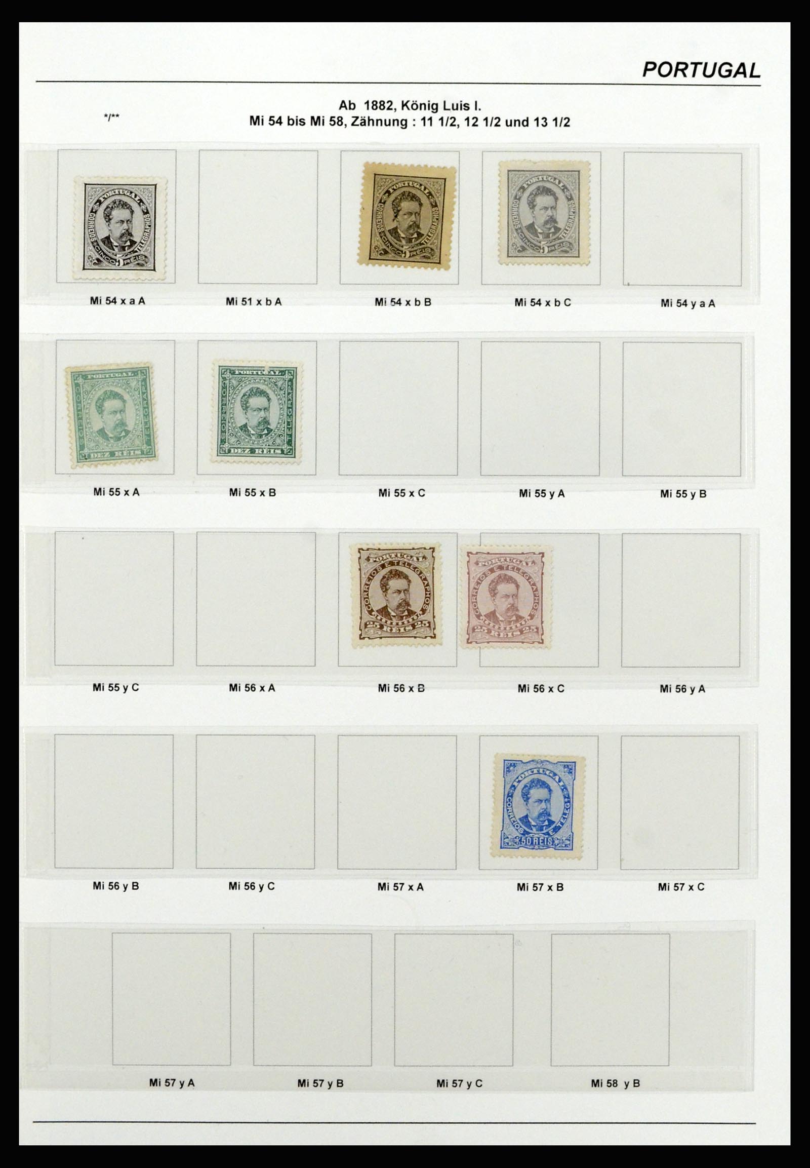 37133 043 - Postzegelverzameling 37133 Portugal 1853-1893.