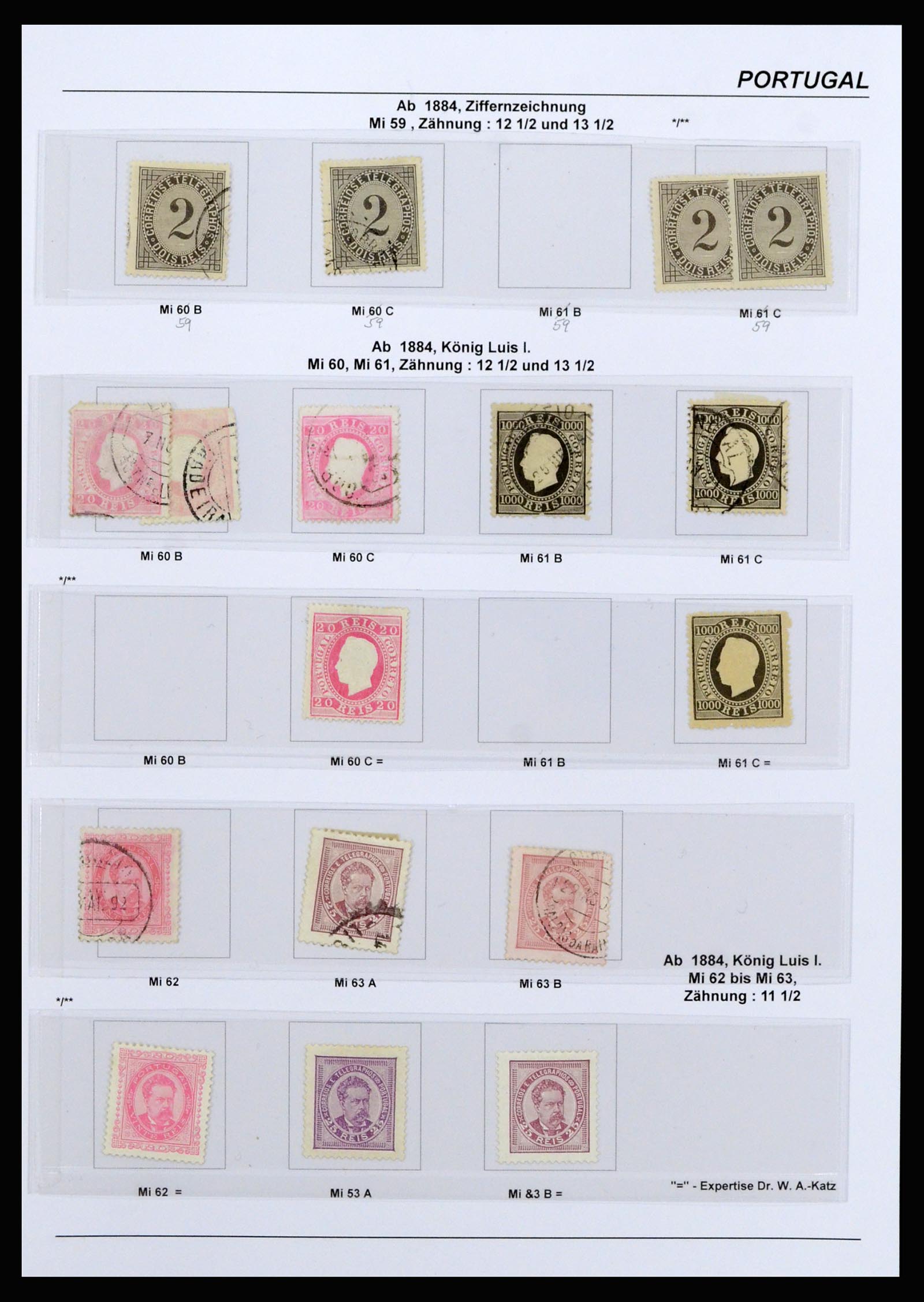 37133 044 - Postzegelverzameling 37133 Portugal 1853-1893.