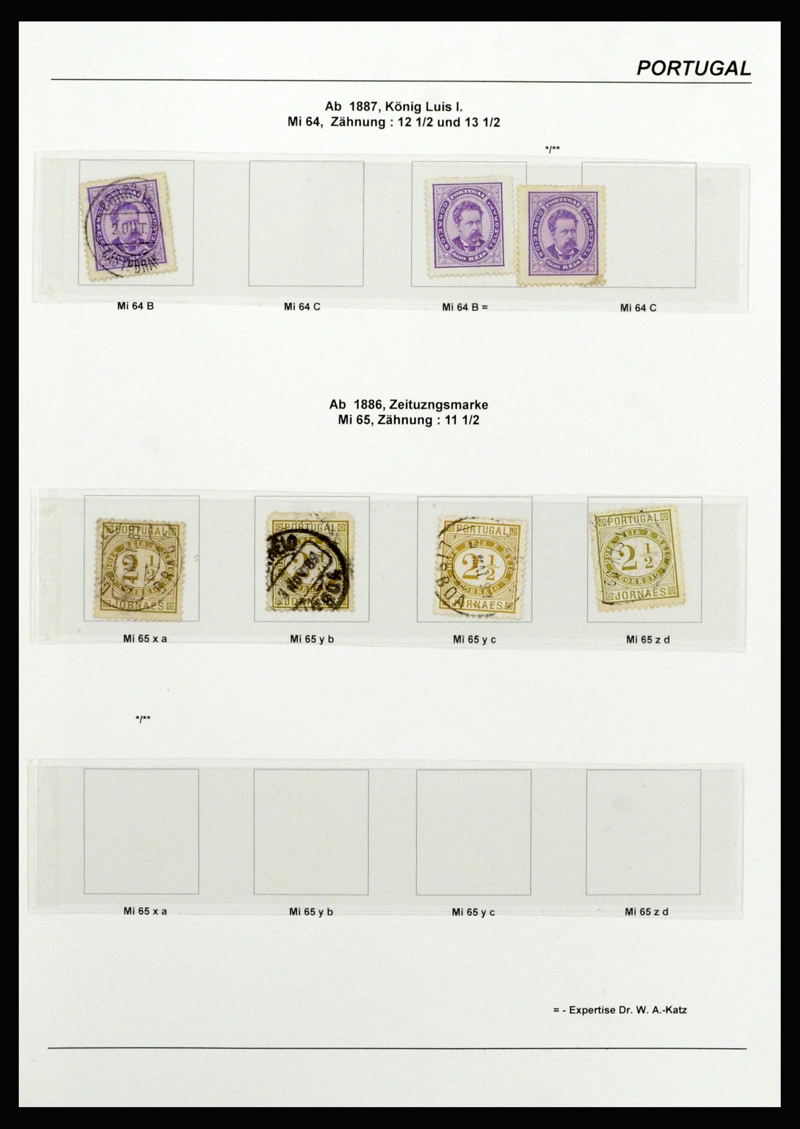 37133 045 - Postzegelverzameling 37133 Portugal 1853-1893.