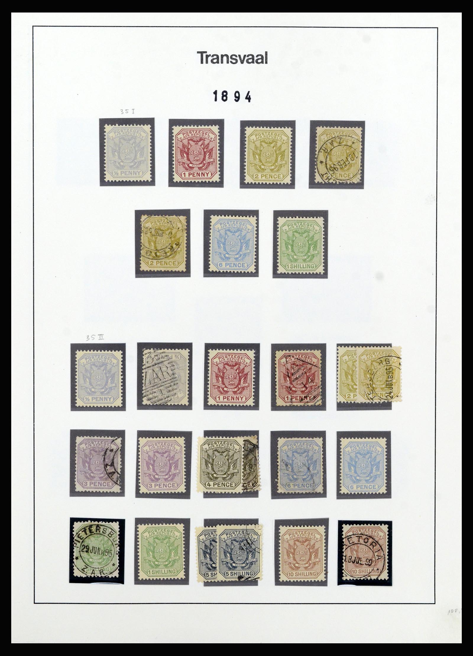 37135 074 - Stamp collection 37135 South African States 1853-1909.