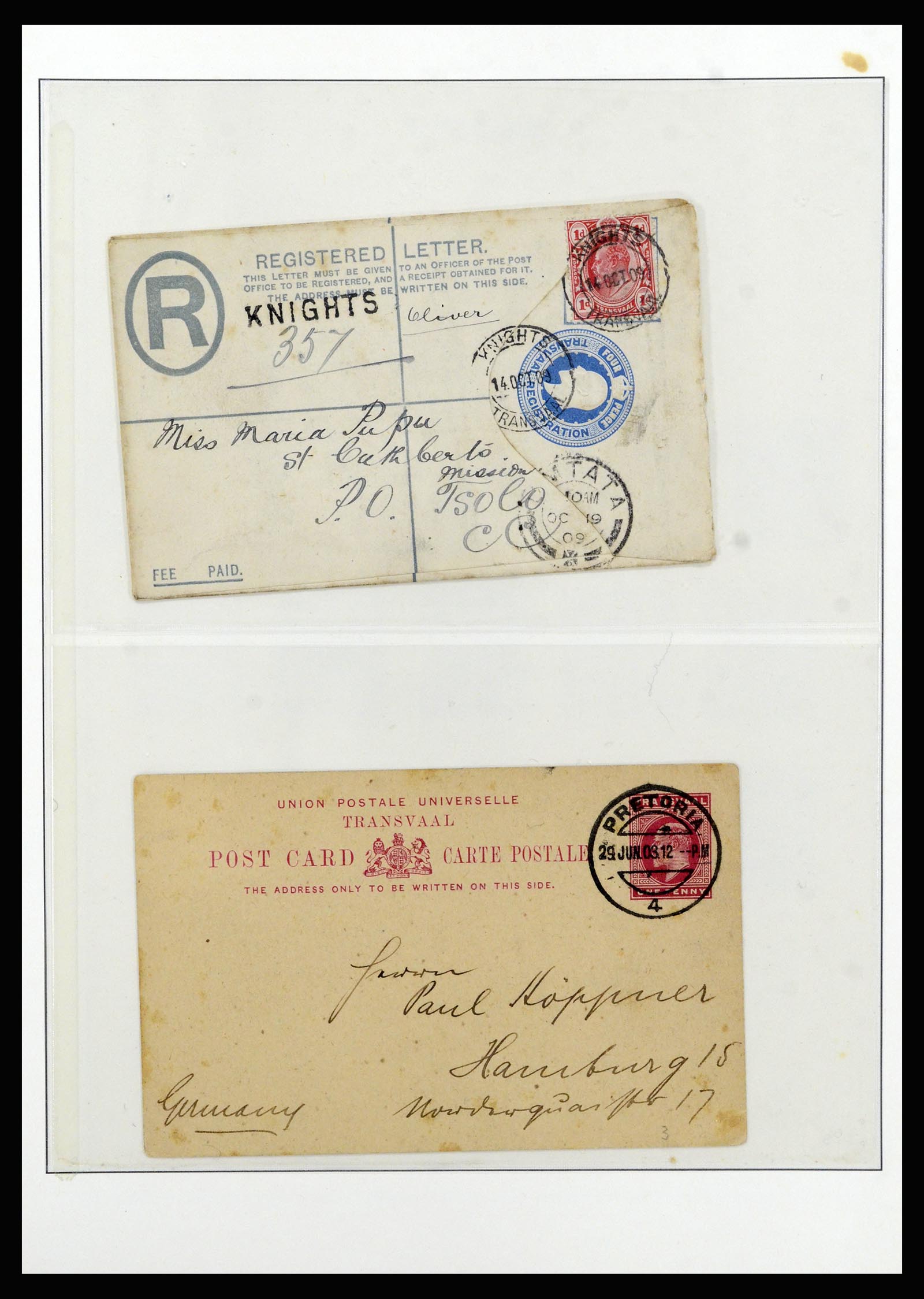 37135 080 - Postzegelverzameling 37135 Zuid Afrikaanse Staten 1853-1909.