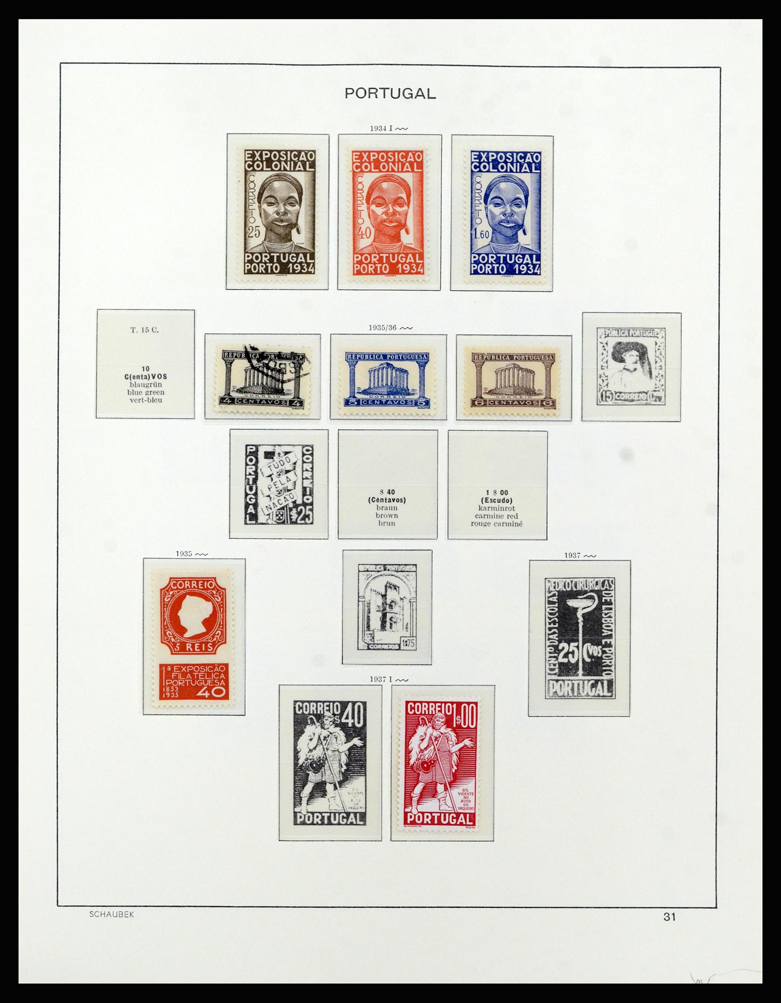 37137 054 - Postzegelverzameling 37137 Portugal 1894-1944.