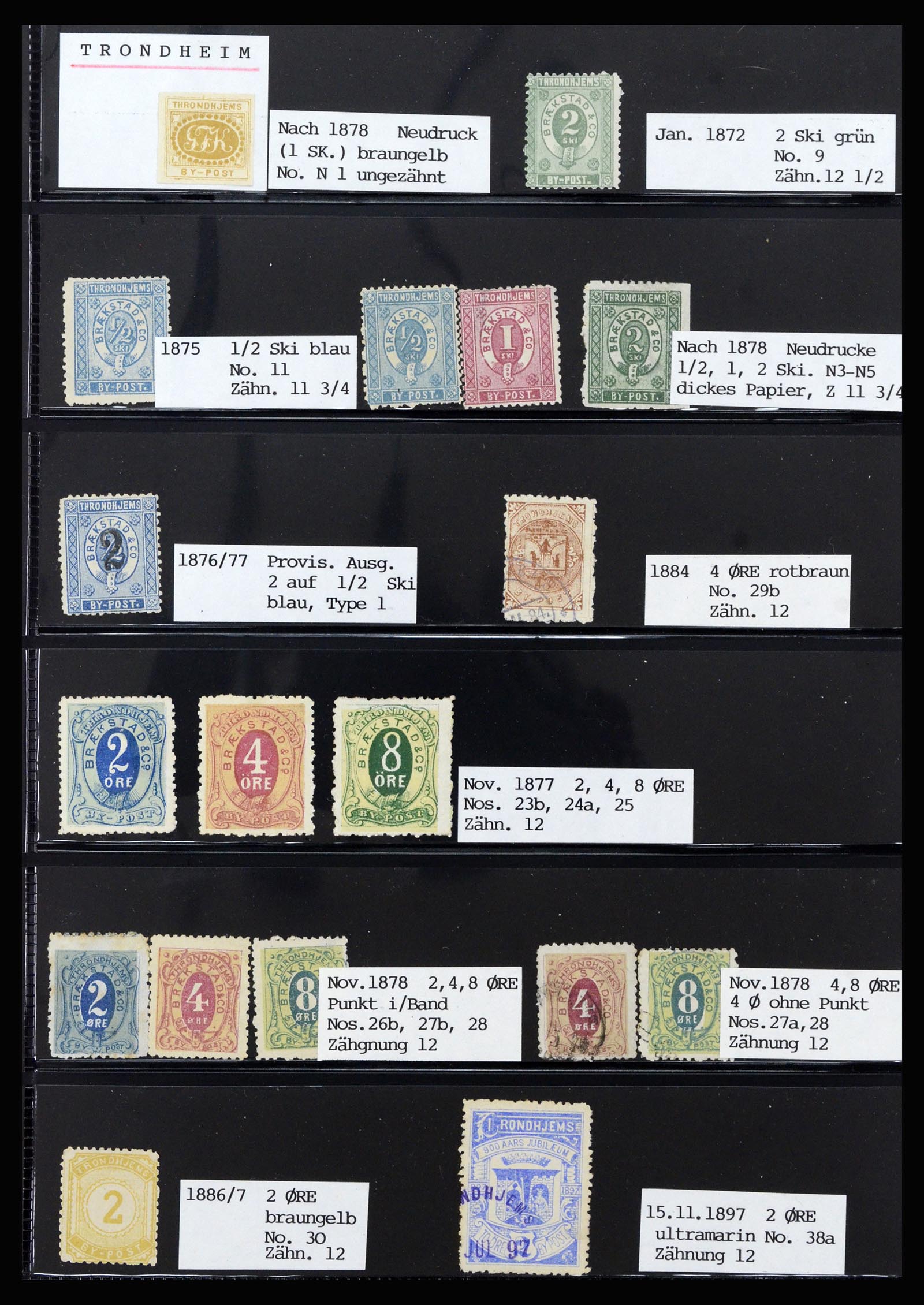 37139 001 - Postzegelverzameling 37139 Noorwegen lokaalpost 1875-1897.