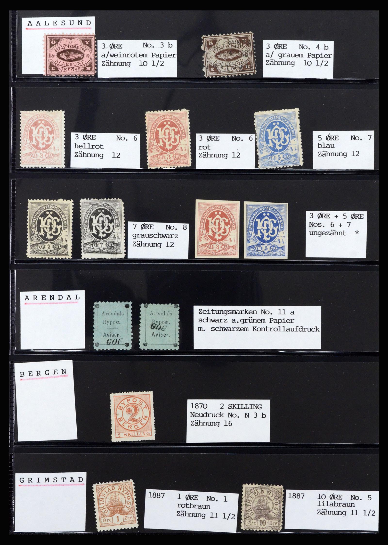 37139 003 - Postzegelverzameling 37139 Noorwegen lokaalpost 1875-1897.