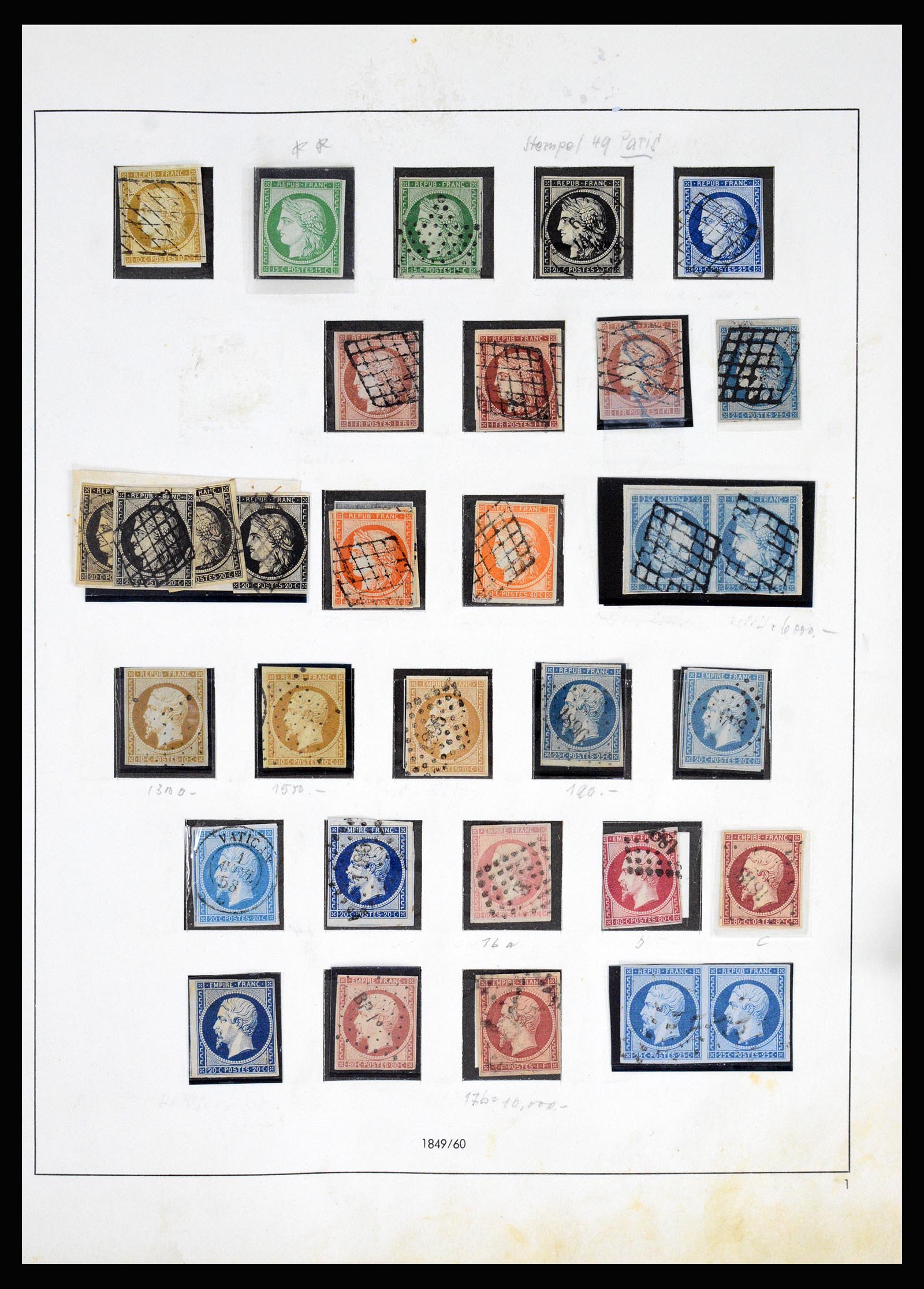 37140 001 - Postzegelverzameling 37140 Frankrijk 1849-1945.