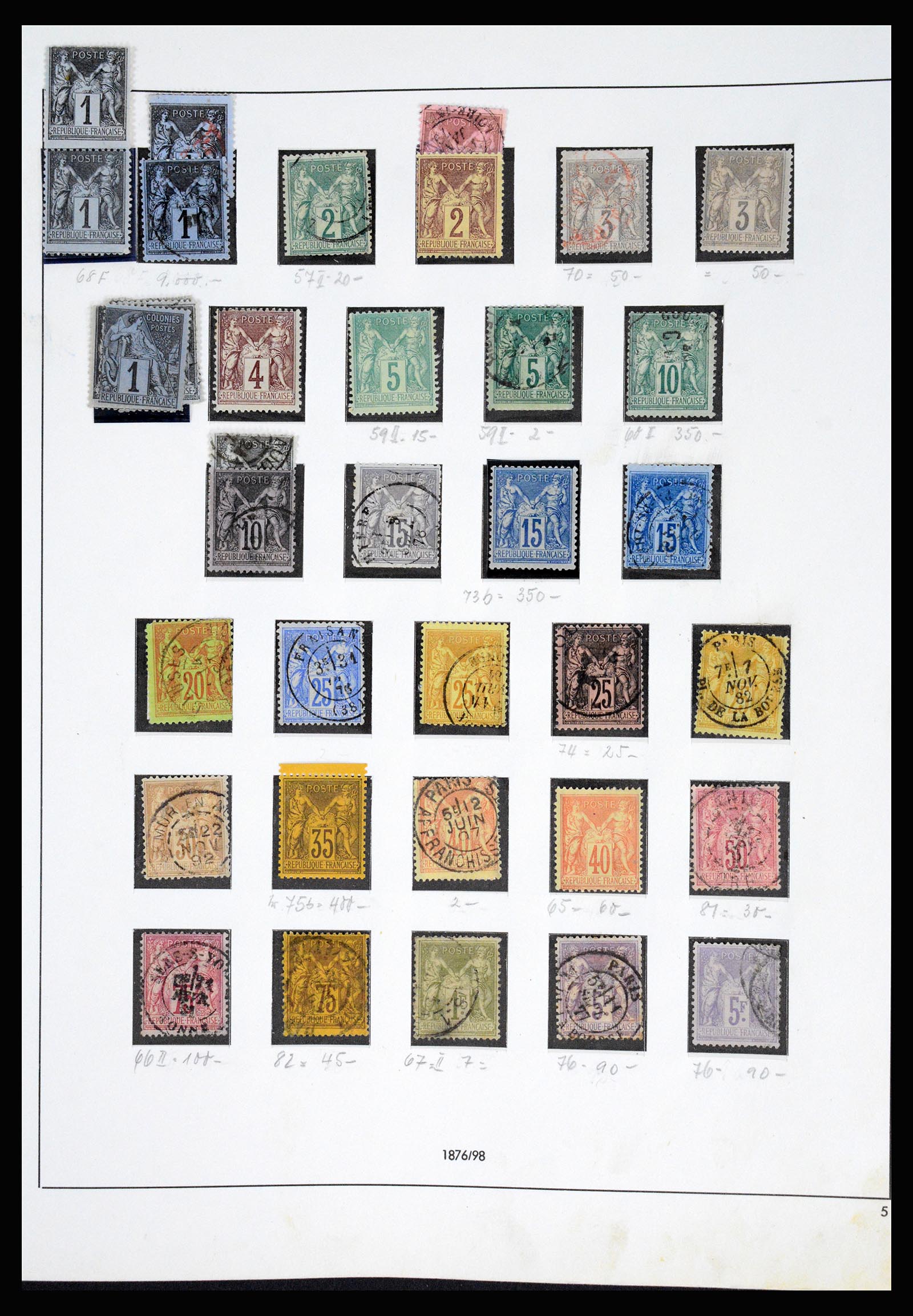 37140 006 - Postzegelverzameling 37140 Frankrijk 1849-1945.