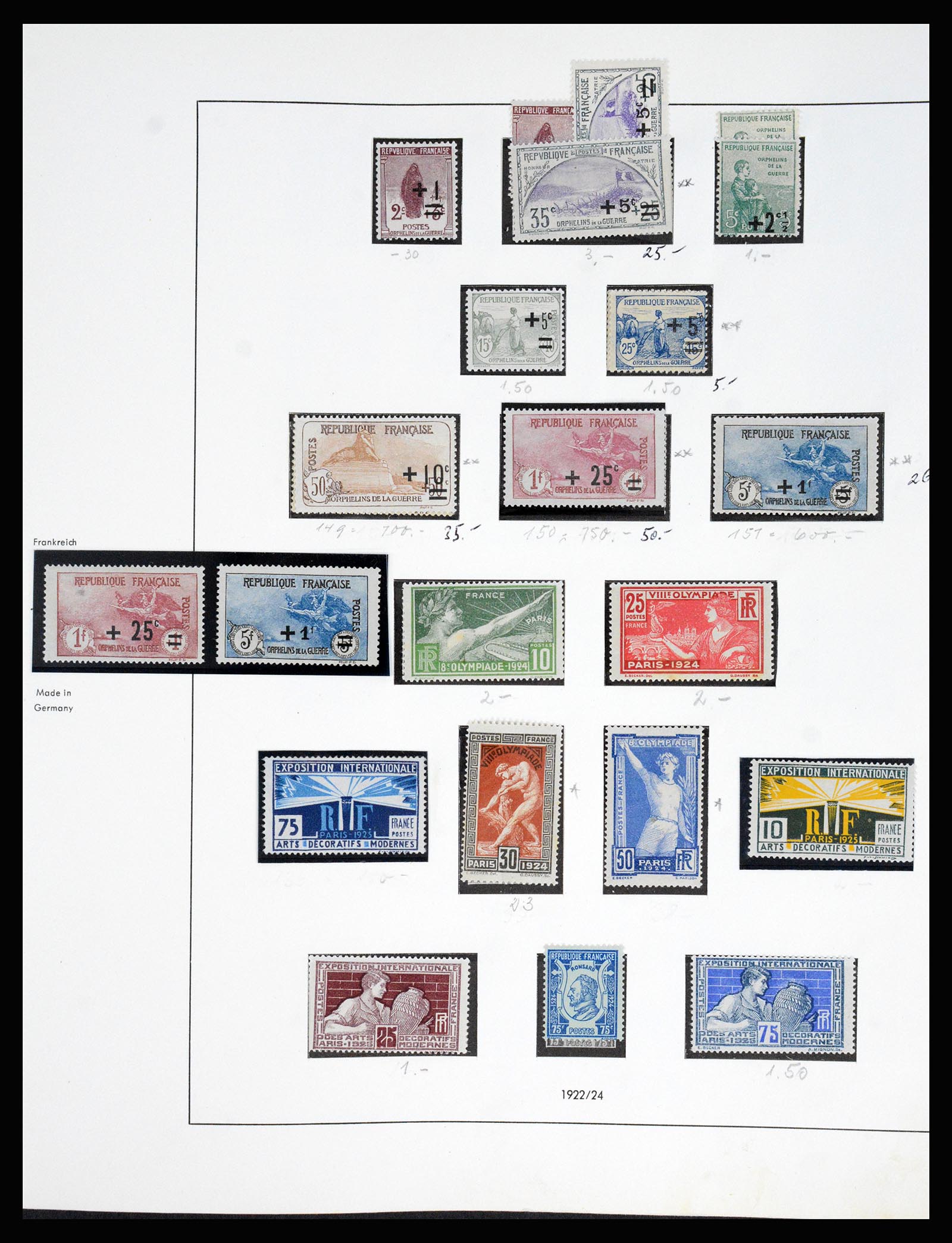 37140 012 - Postzegelverzameling 37140 Frankrijk 1849-1945.